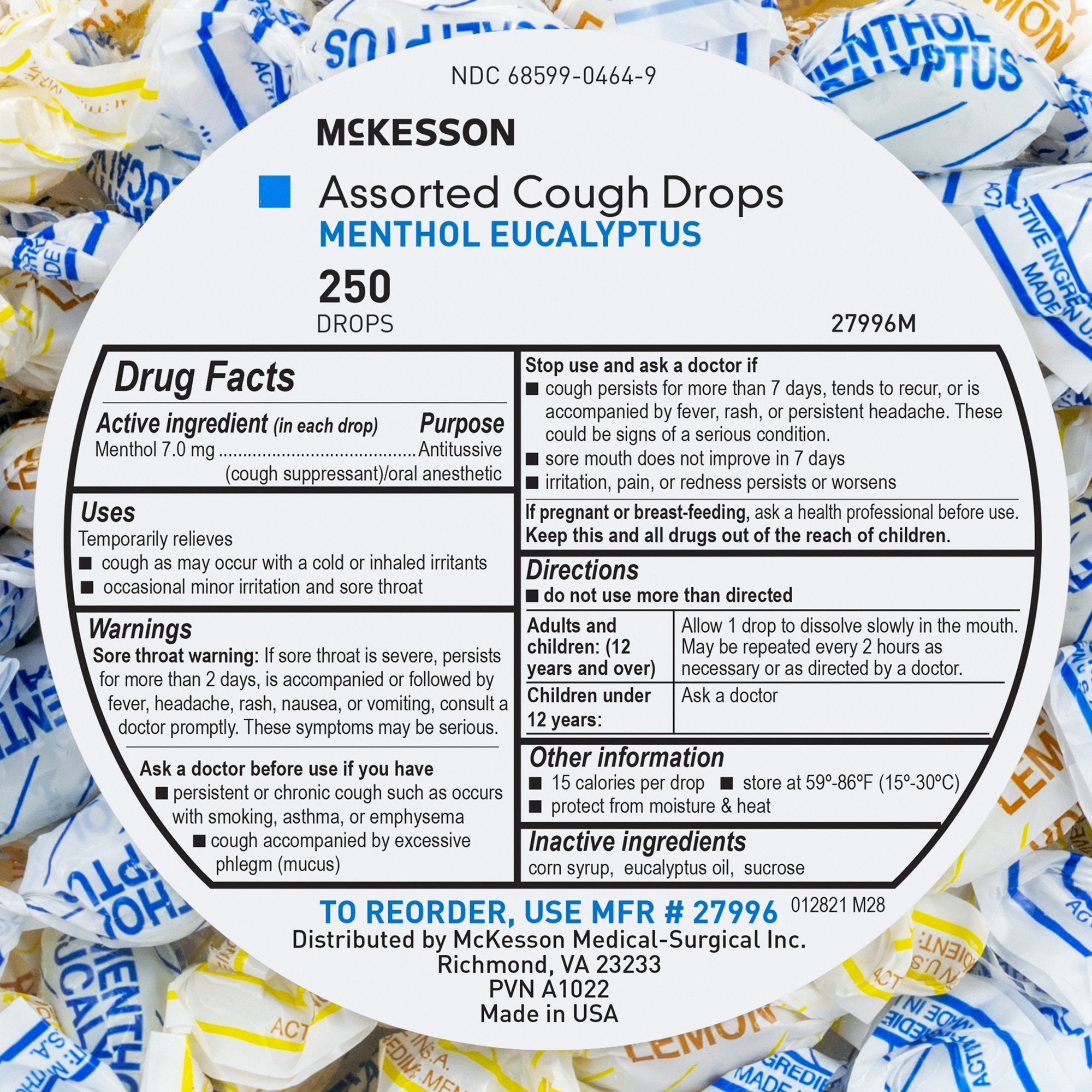 Cold and Cough Relief McKesson Brand 8.6 mg Strength Lozenge 250 per Jar - image 4