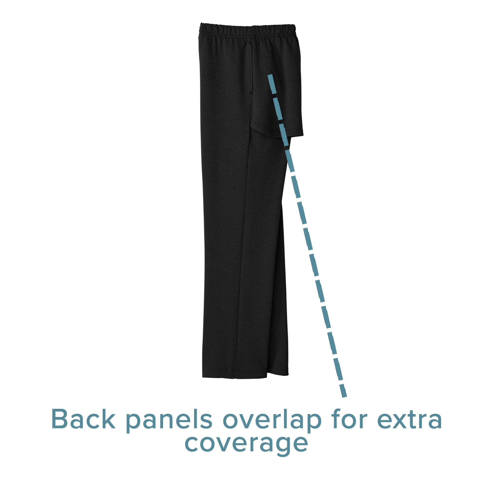 Silverts® Open Back Adaptive Pants, 2X-Large, Black (1 Unit)