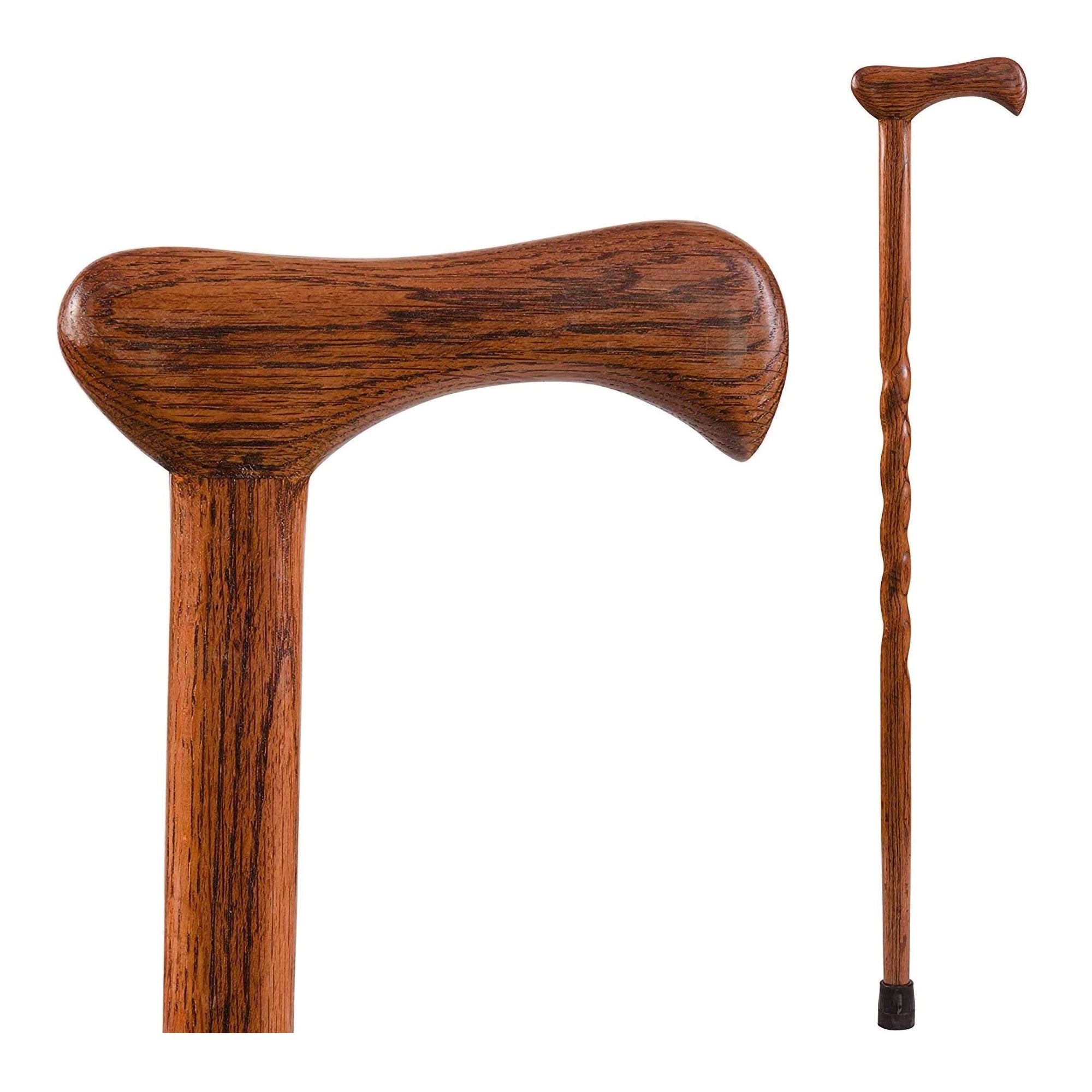 T-Handle Cane Brazos™ Twisted Wood 37 Inch Height Red Oak