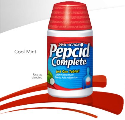 Antacid Pepcid® Complete 800 mg - 165 mg - 10 mg Strength Chewable Tablet 25 per Box