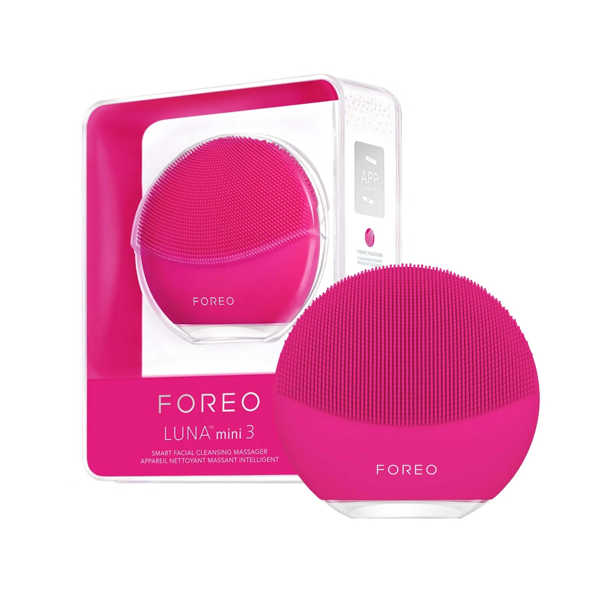FOREO LUNA MINI 3 Cleansing Facial Brush, Fuchsia