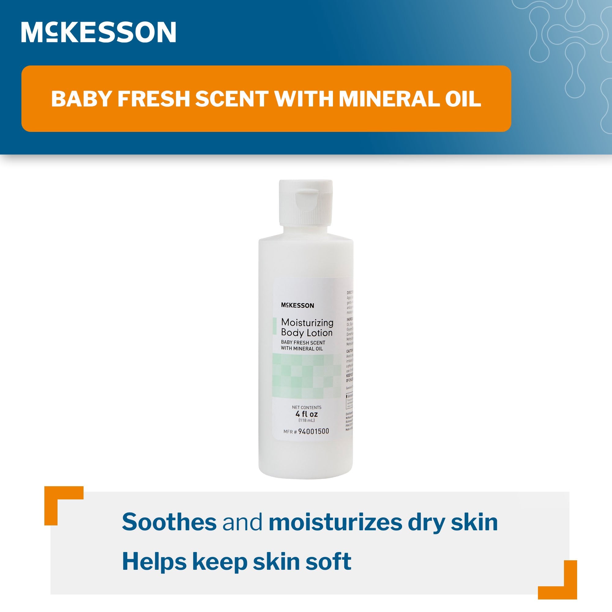 Hand and Body Moisturizer McKesson 4 oz. Bottle Baby Fresh Scent Lotion - image 2