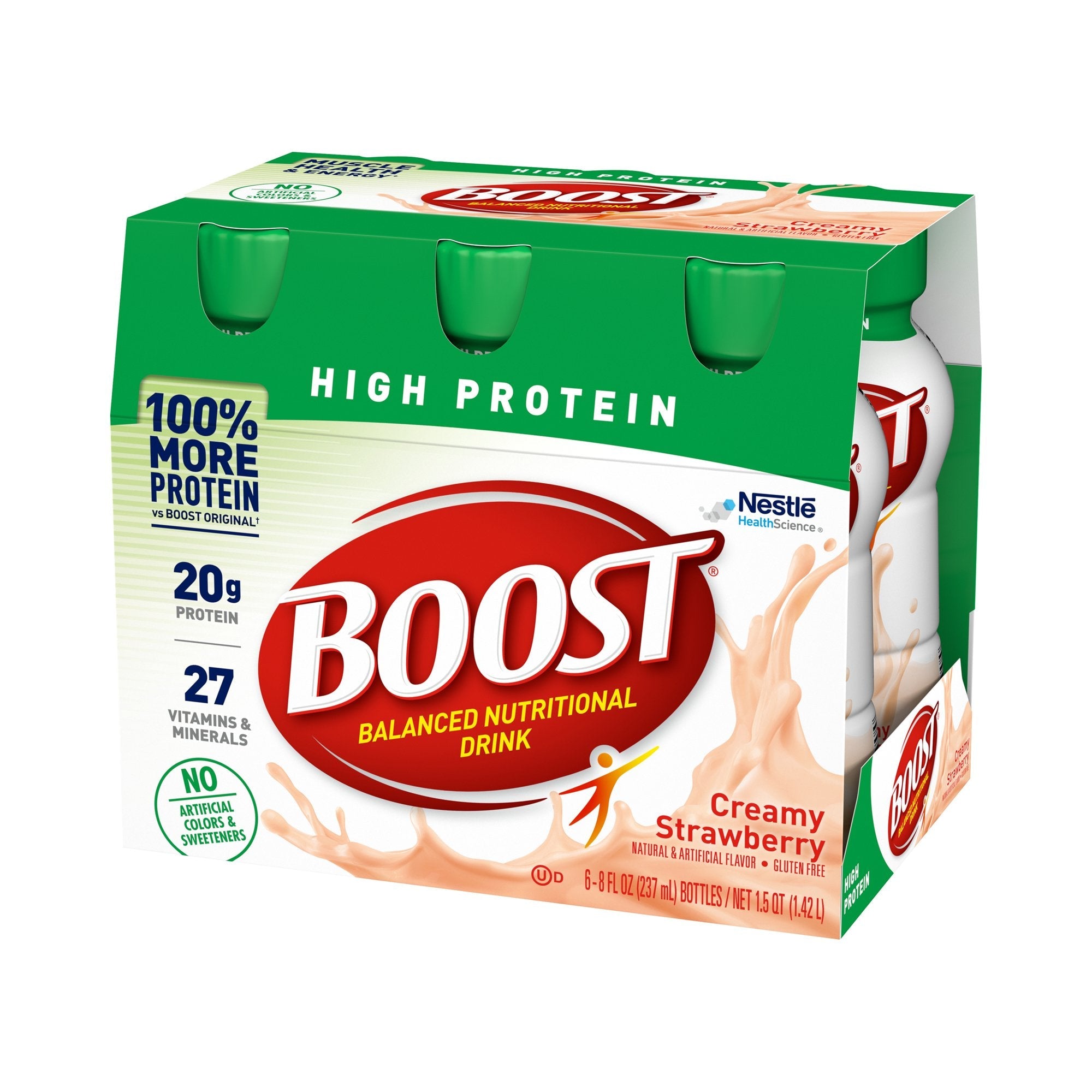 Boost® High Protein Strawberry Complete Nutritional Drink, 8-ounce bottle (6 Units)