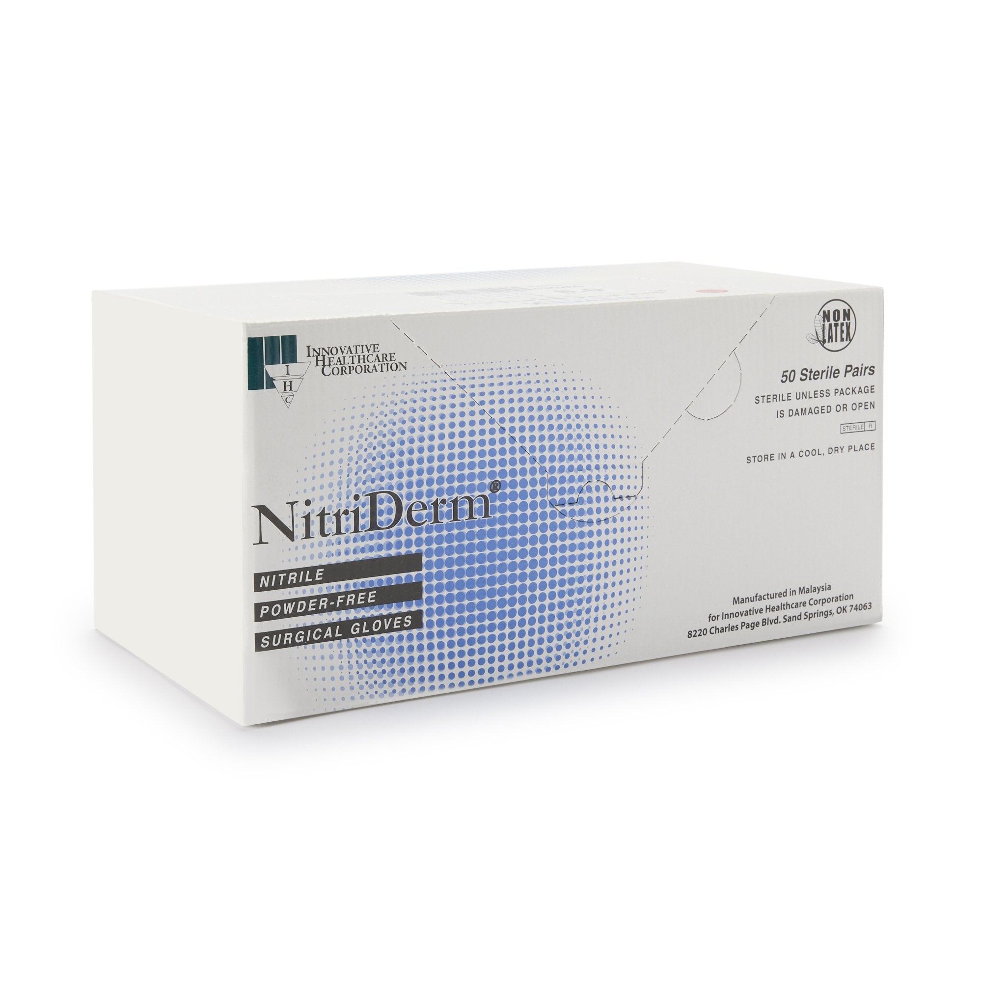 NitriDerm® Nitrile Surgical Glove, Size 7, White (50 Units)