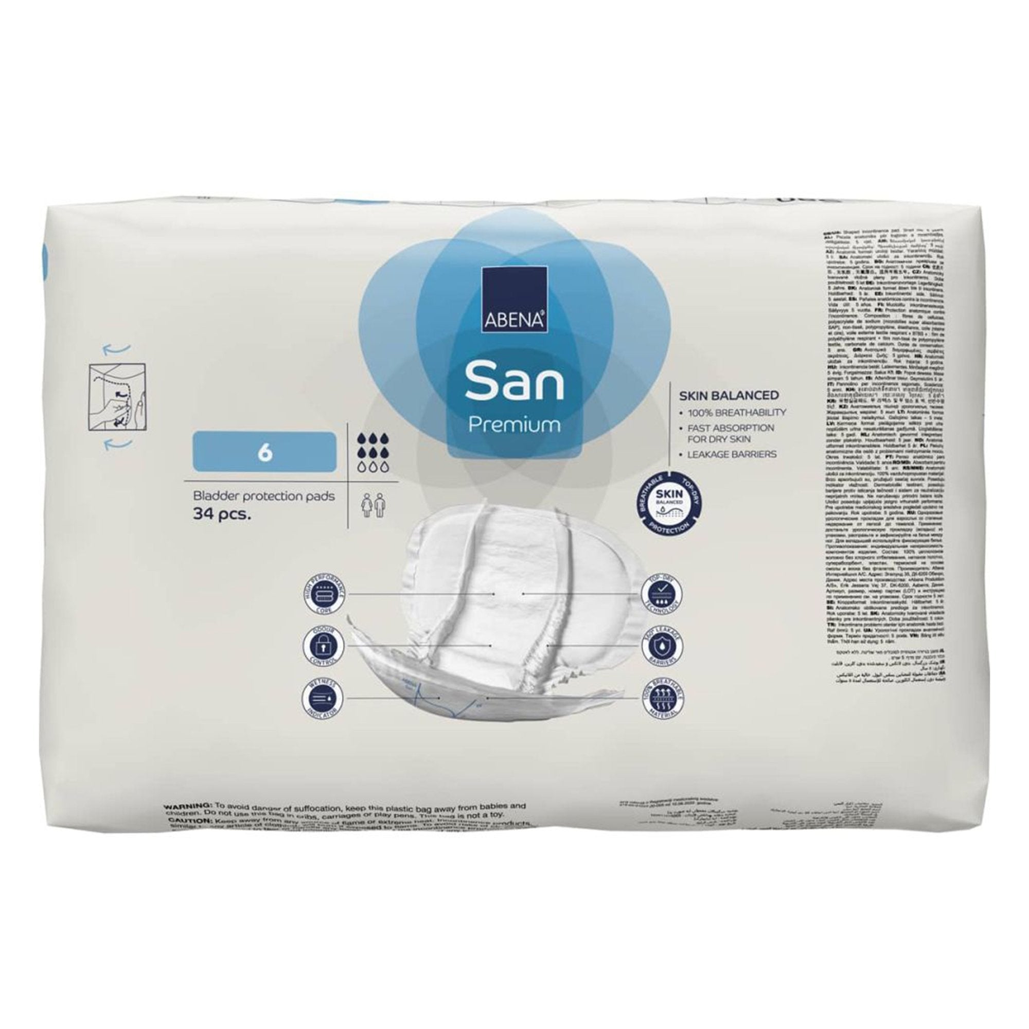 Incontinence Liner Abena® San Premium 11.8 X 24.8 Inch Moderate Absorbency Fluff / Polymer Core Size 6 - image 4