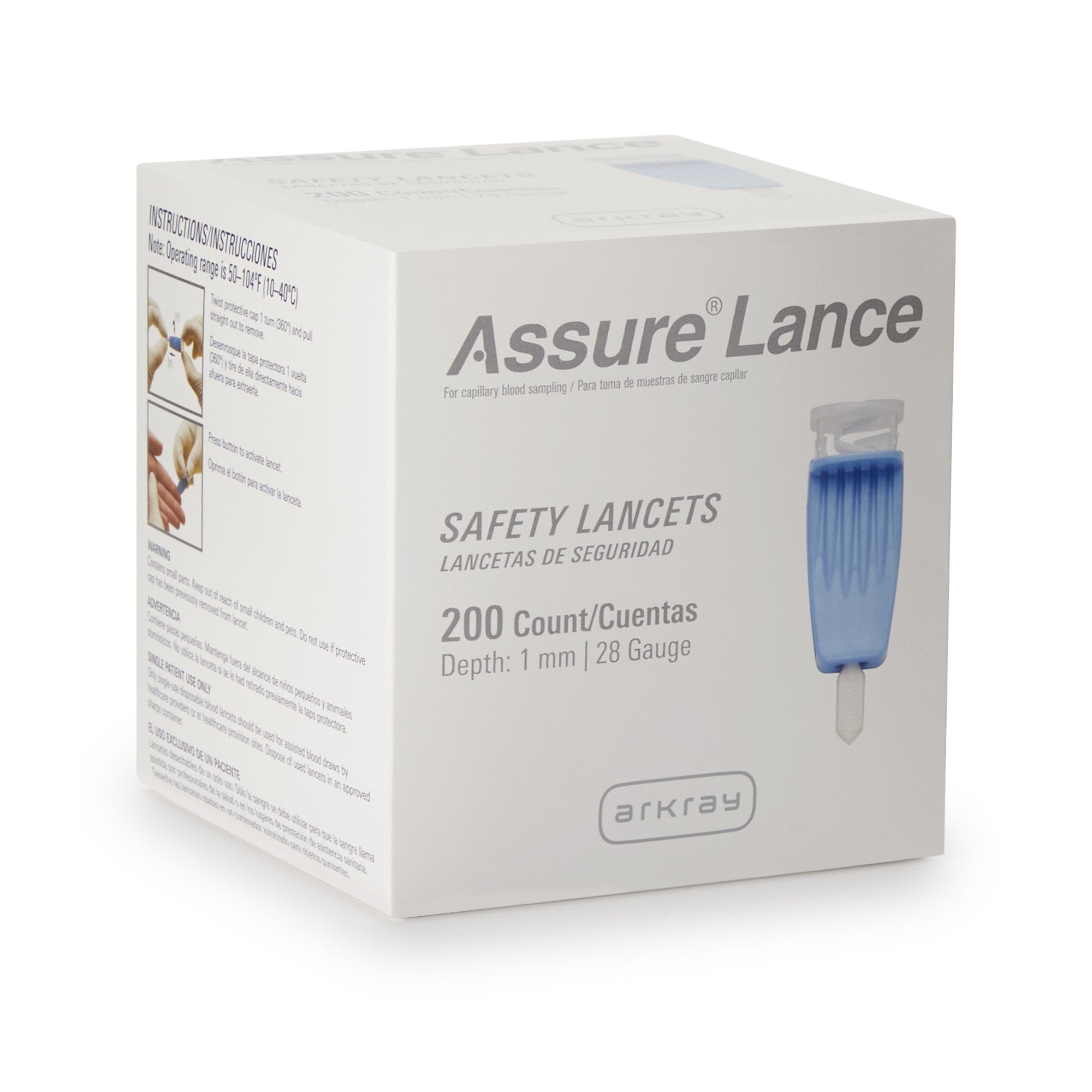 Safety Lancet Assure® 28 Gauge Protective Safety Cap Push Button Activation Finger - image 2