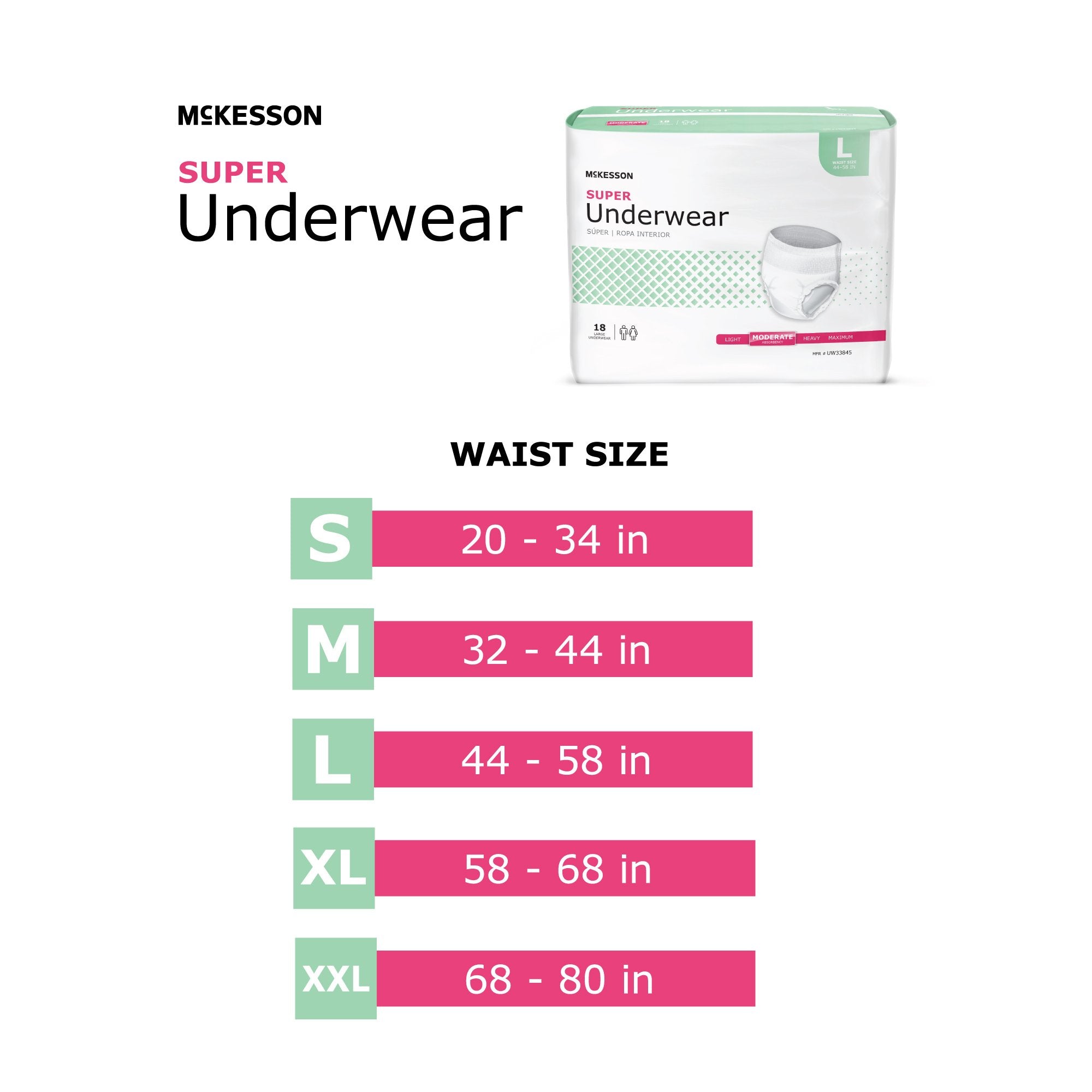 McKesson Super Underwear, 2X Large (12 Units)