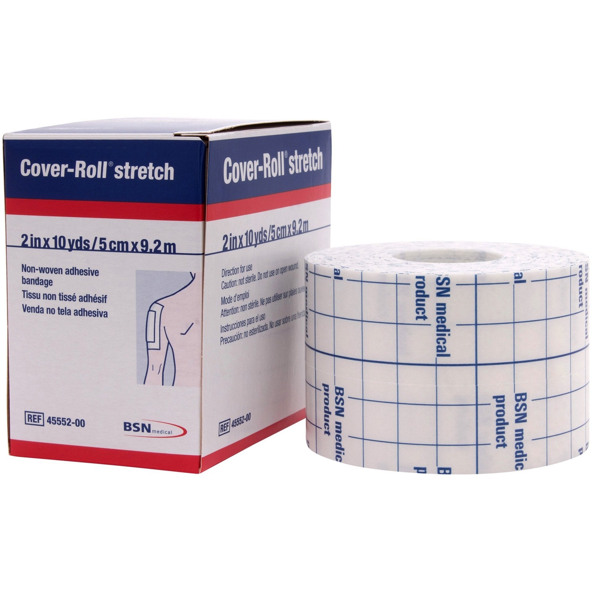 Cover-Roll® Stretch Nonwoven Polyester Dressing Retention Tape, 2 Inch x 10 Yard, White (12 Units)