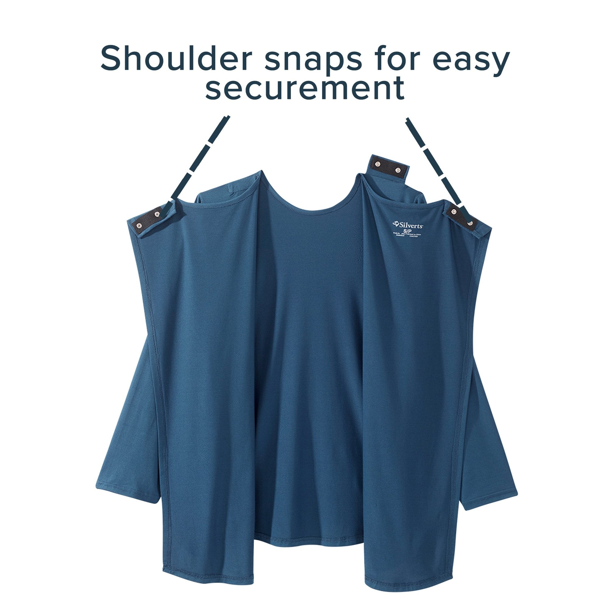 Silverts® Open Back Adaptive Shirt, 3X-Large, Navy Blue (1 Unit)