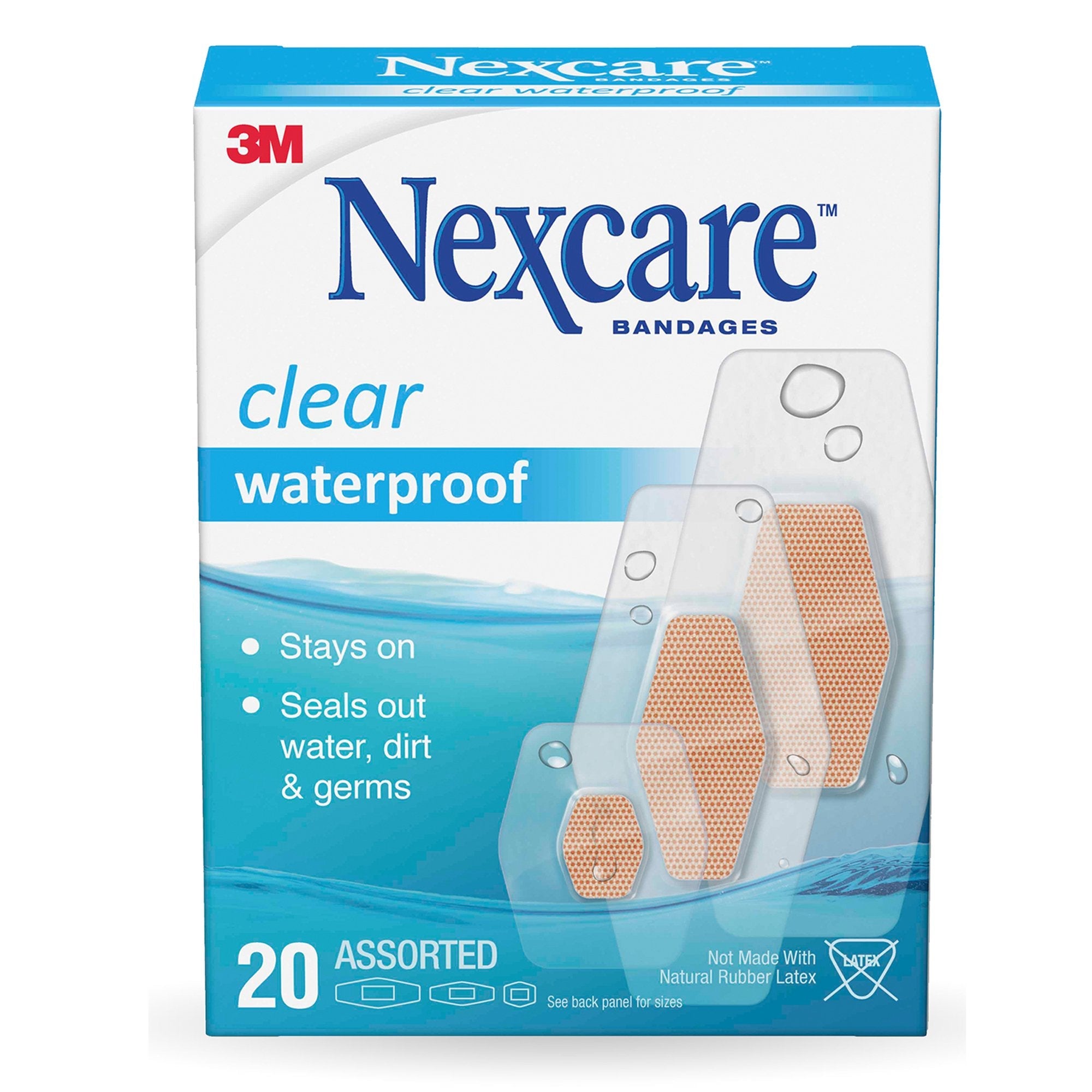 3M™ Nexcare™ Waterproof Adhesive Strip, Assorted Sizes (20 Units)