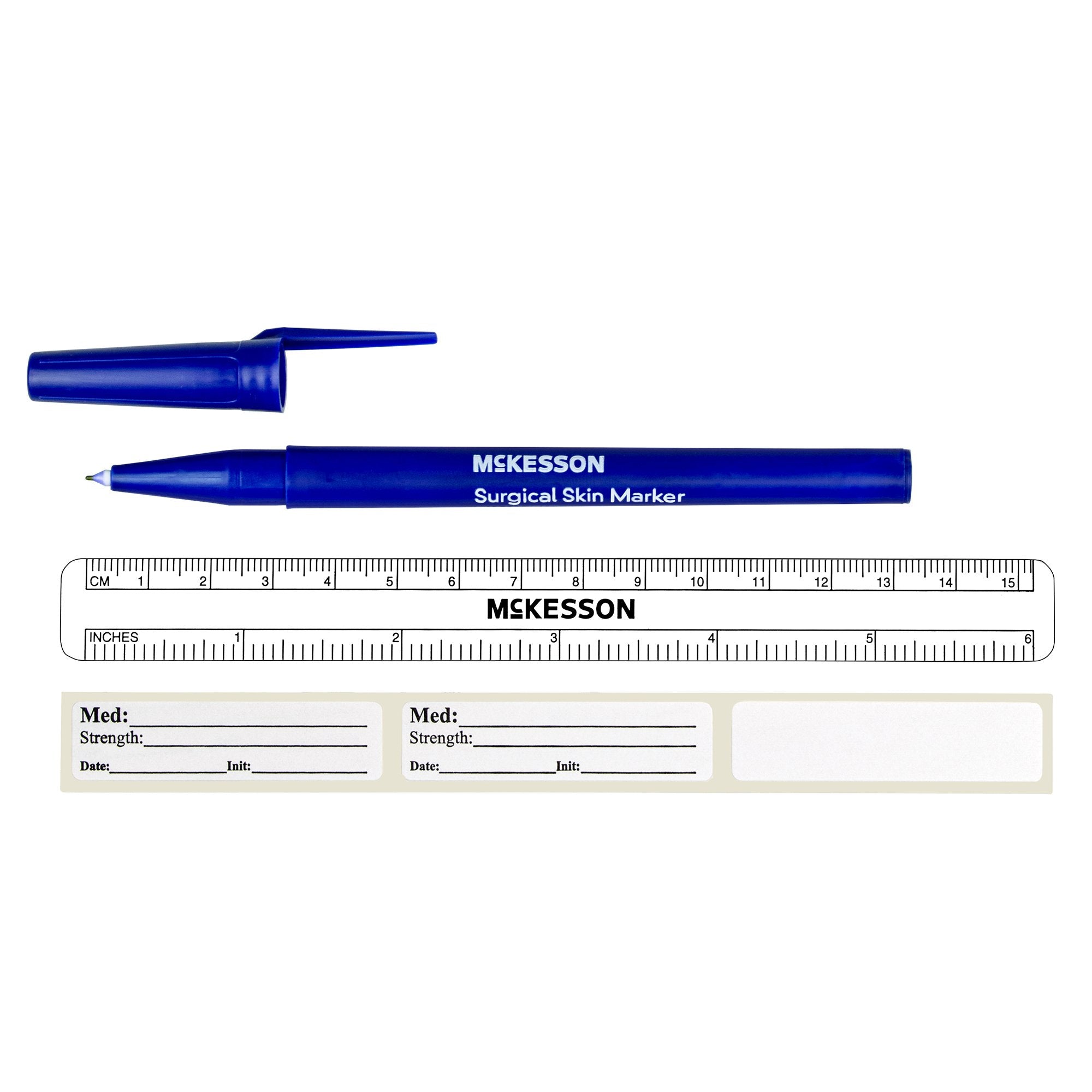 Skin Marker with Ruler and Labels McKesson Gentian Violet Ink Sterile Full Size Fine Tip (50 Units)
