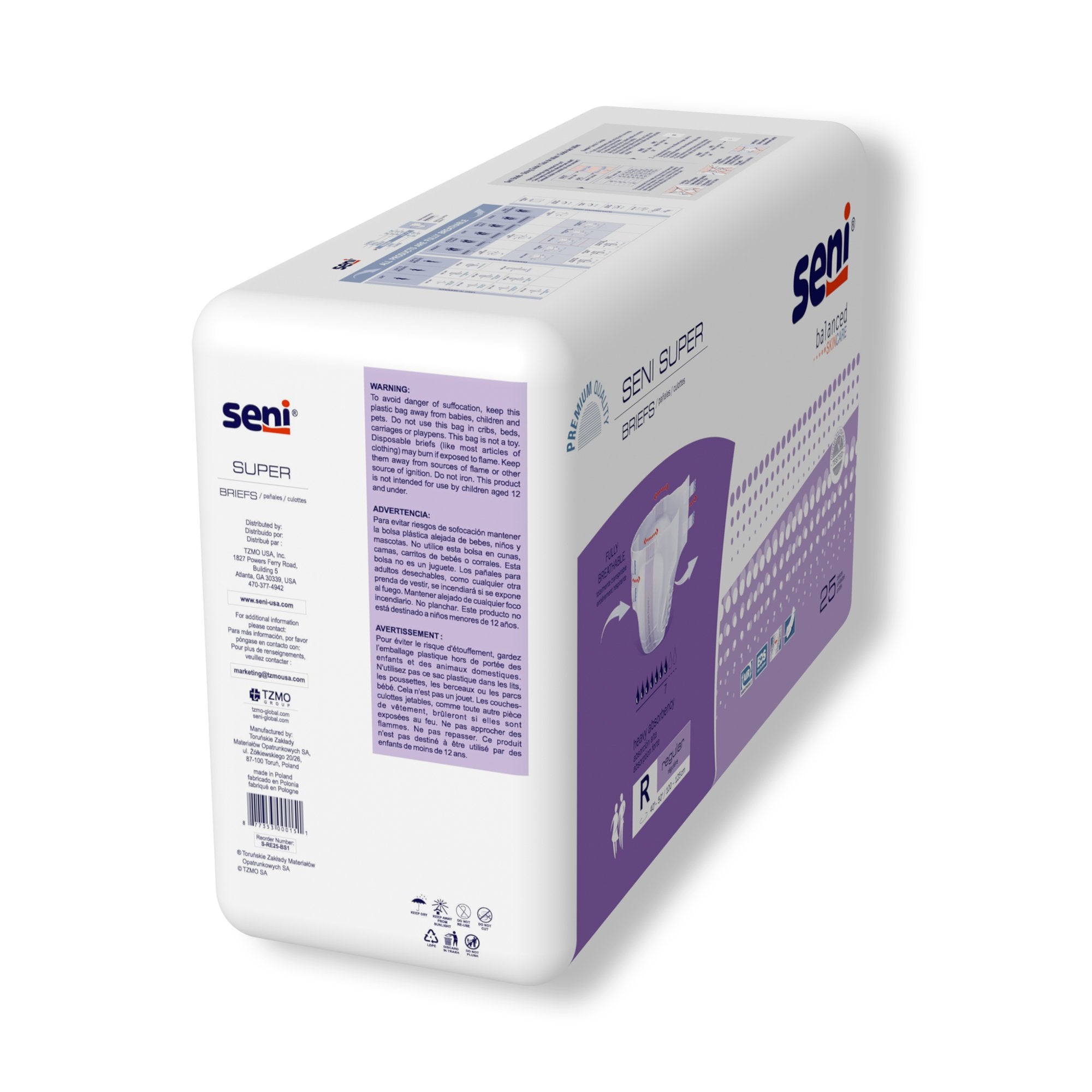 Incontinence Brief Seni® Super Adult Regular Unisex Disposable Heavy Absorbency - image 3