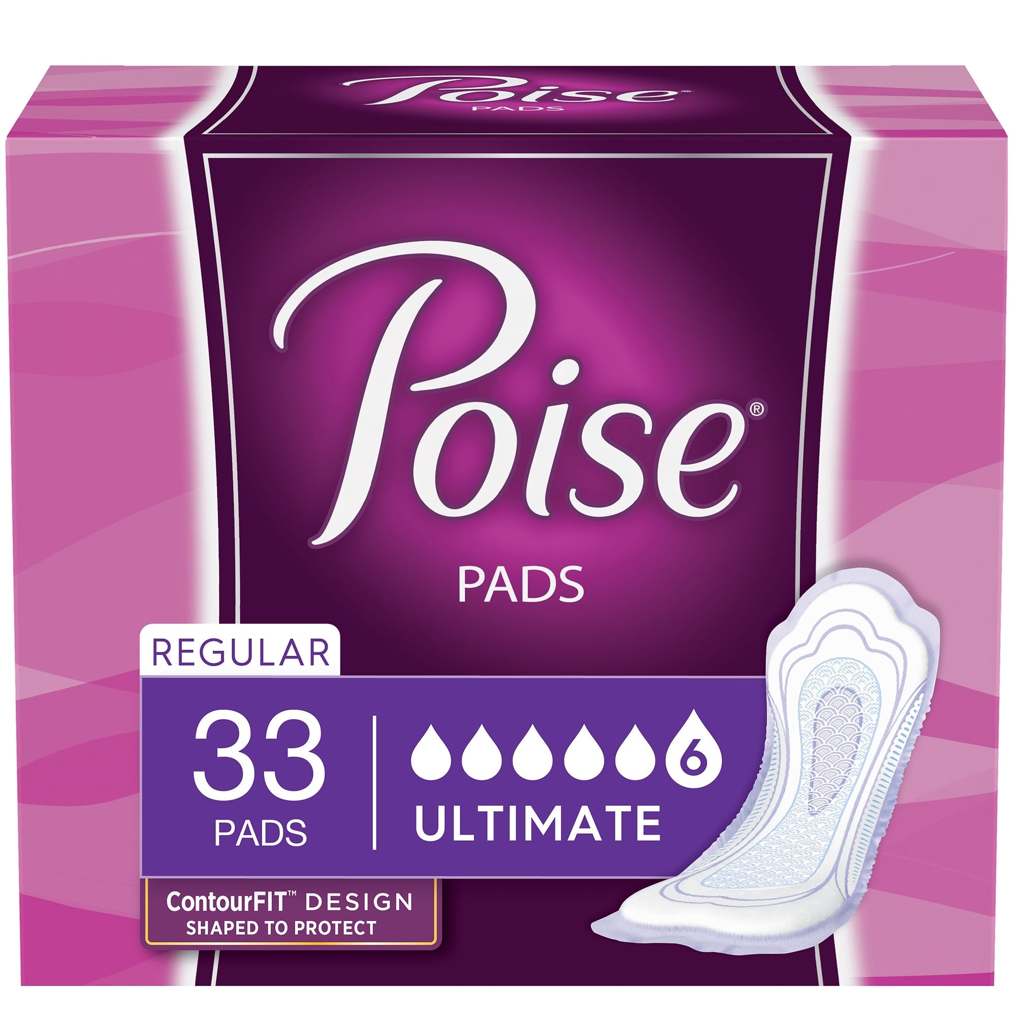 Poise Bladder Control Pads, Heavy Absorbency, Leak Protection - 132 Pack