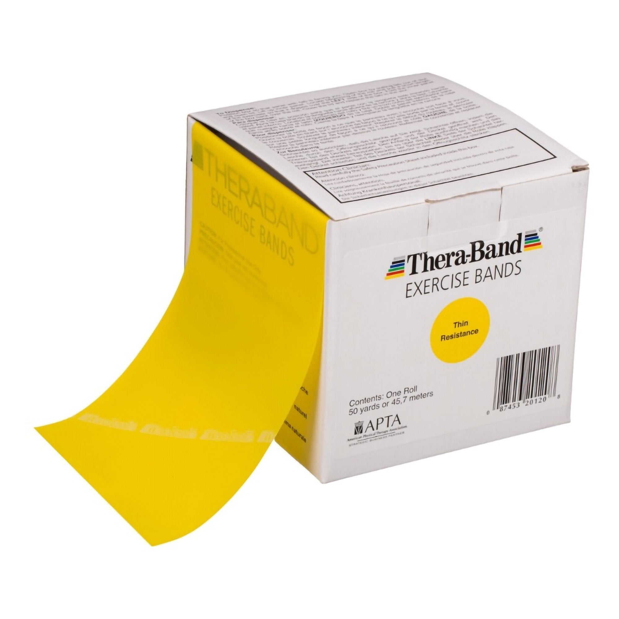 TheraBand® Exercise Resistance Band, Yellow, 6 Inch x 50 Yard, X-Light Resistance (1 Unit)