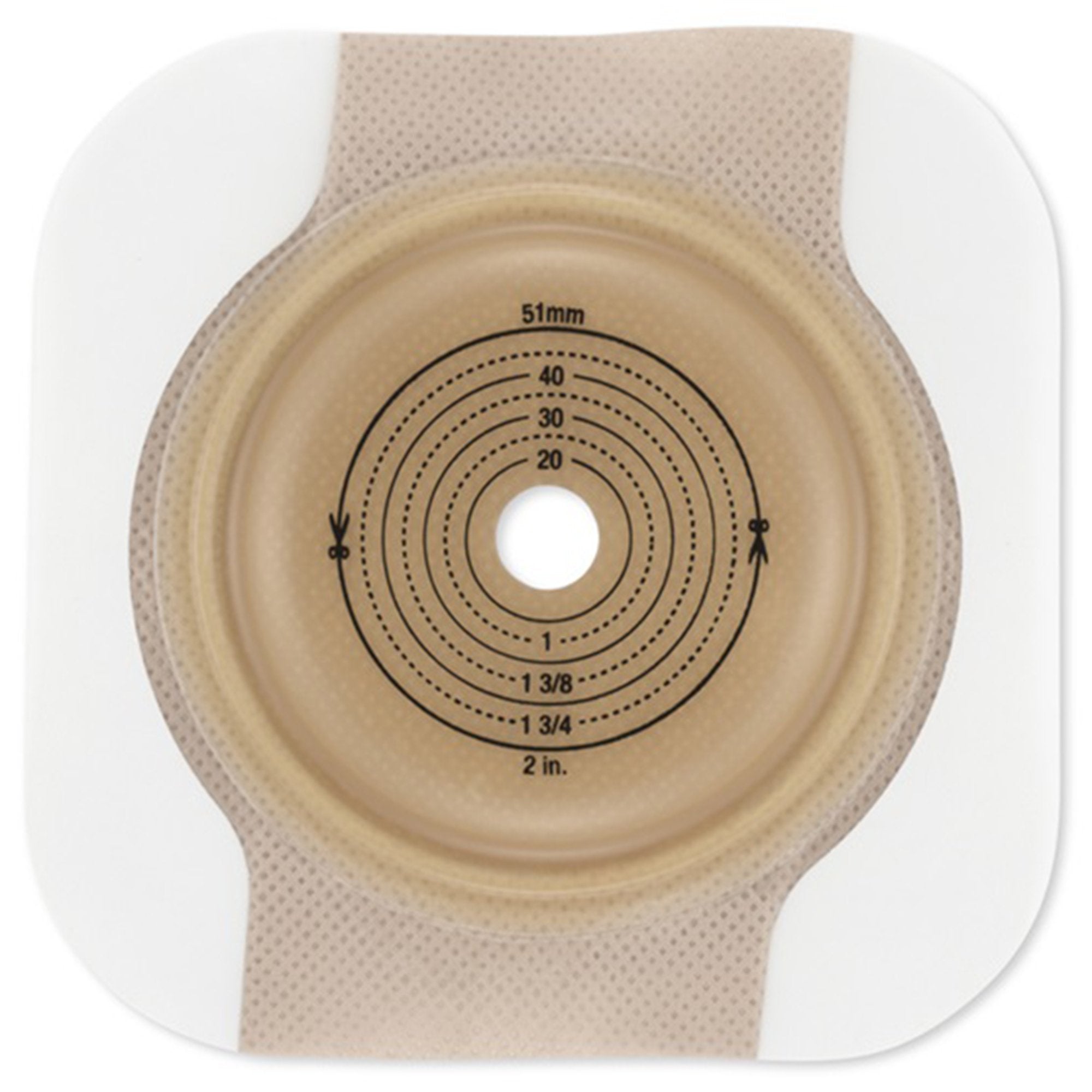 Hollister CeraPlus Skin Barrier, Soft Convex, Extended Wear Tape Borders, 2-1/4" Flange, Beige (5 Units)