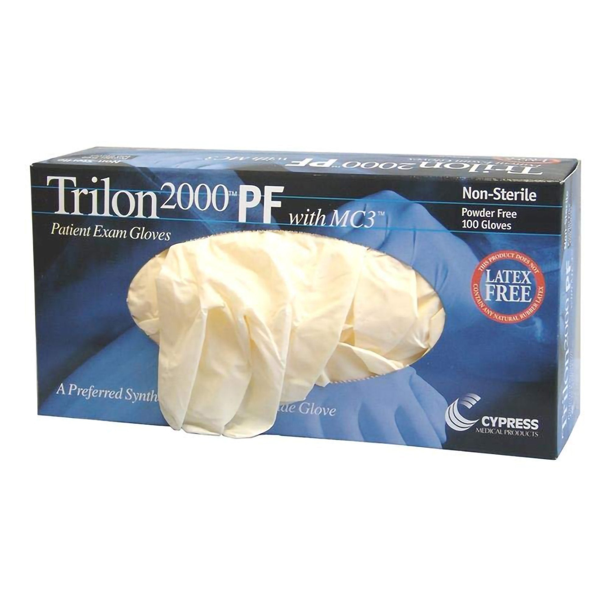 Trilon 2000® PF with MC3® Stretch Vinyl Exam Glove, Extra Large, Ivory (100 Units)