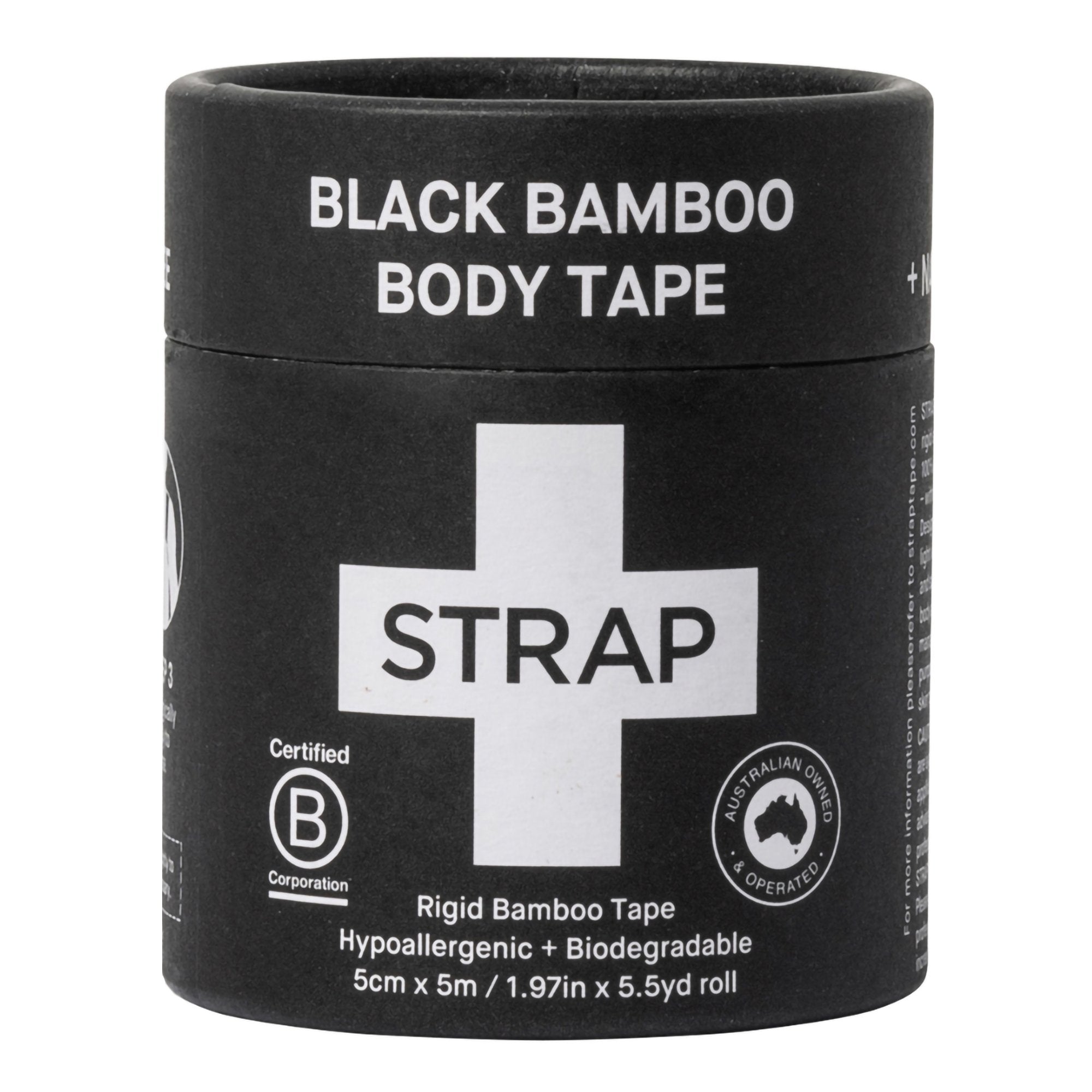 Strap™ Bamboo Fiber Athletic Tape, 1.97 Inch x 5-1/2 Yard, Black (1 Unit)