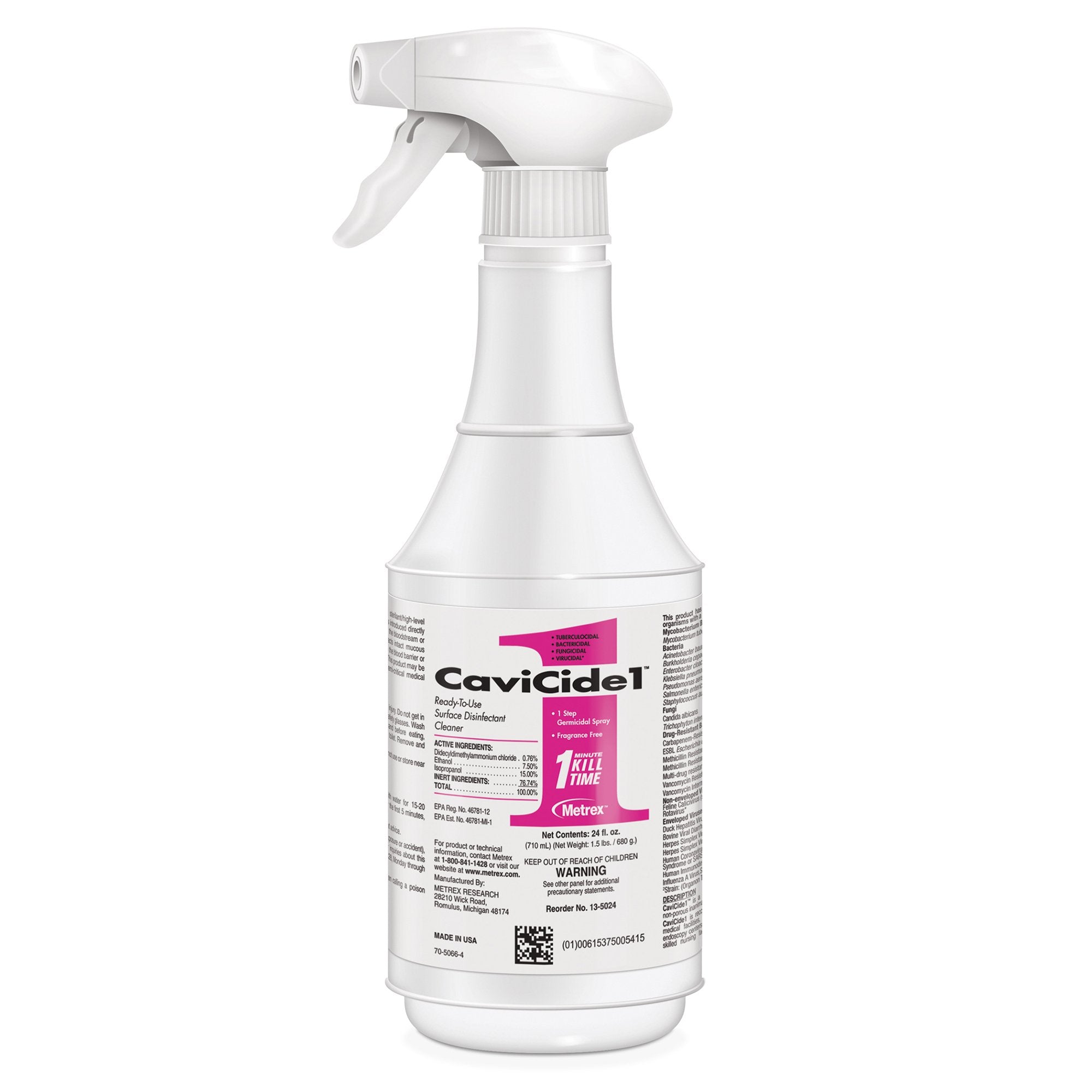 CaviCide1™ Surface Disinfectant Cleaner, 24 oz. Trigger Spray Bottle (12 Units)