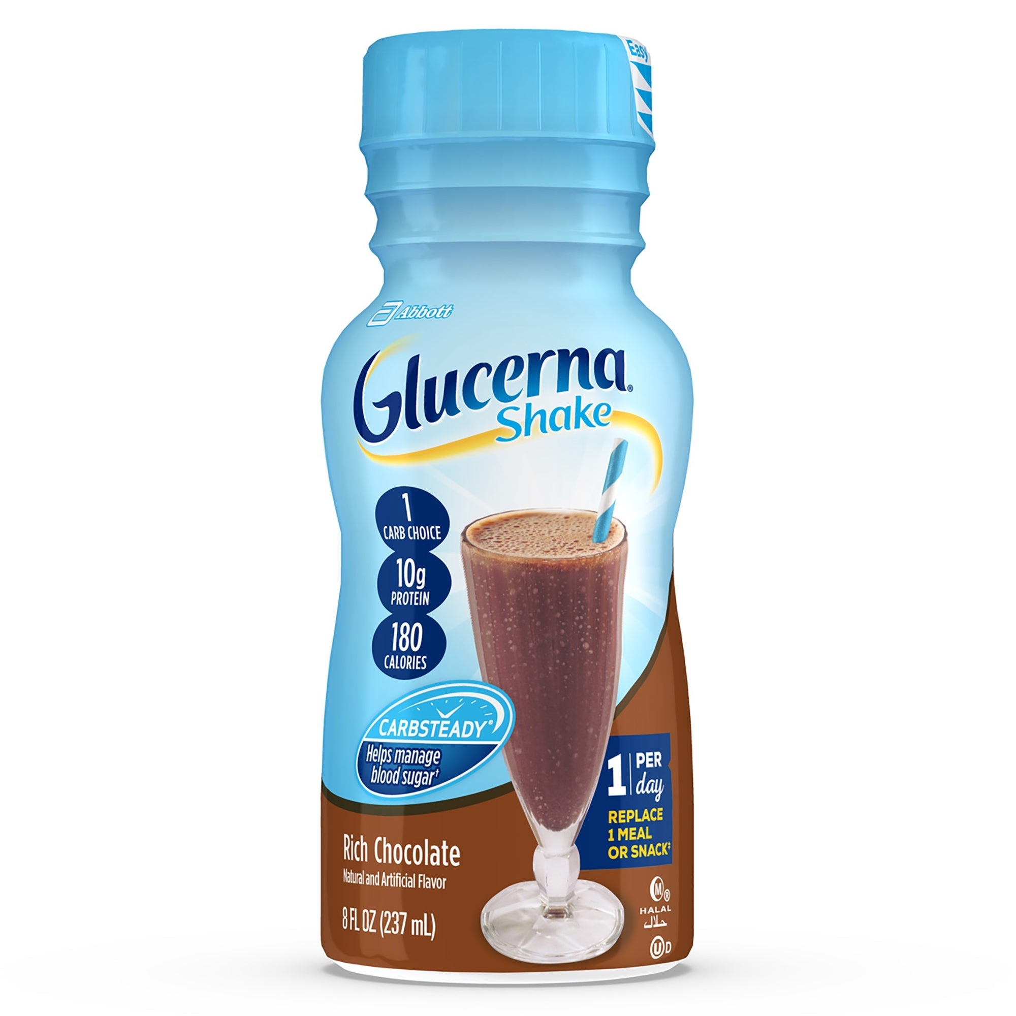 Glucerna Original Shake, Chocolate, 8oz - Diabetic Support Supplement