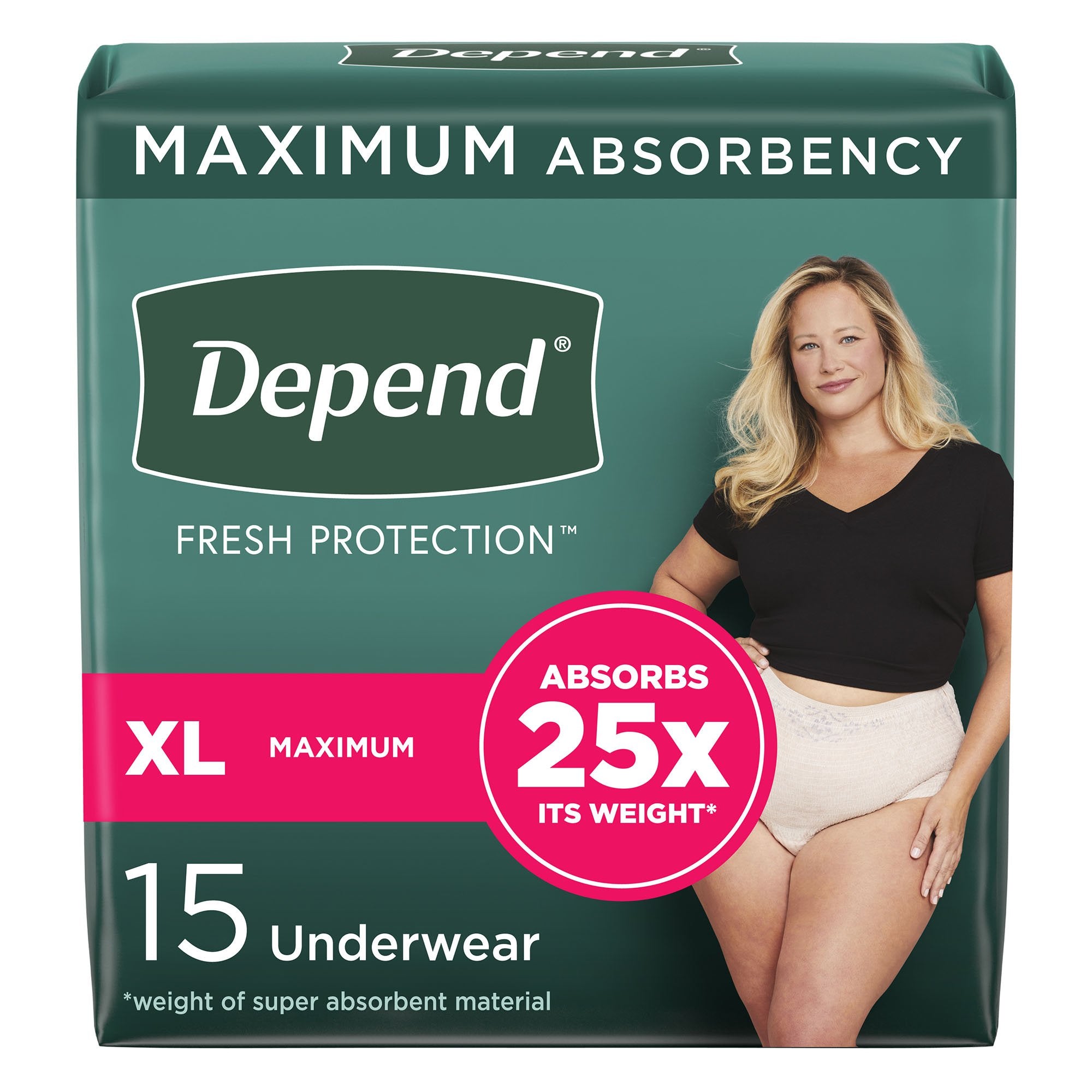 Depend FIT-FLEX Absorbent Underwear XL, Tan, Comfort Fit - 30 Pack