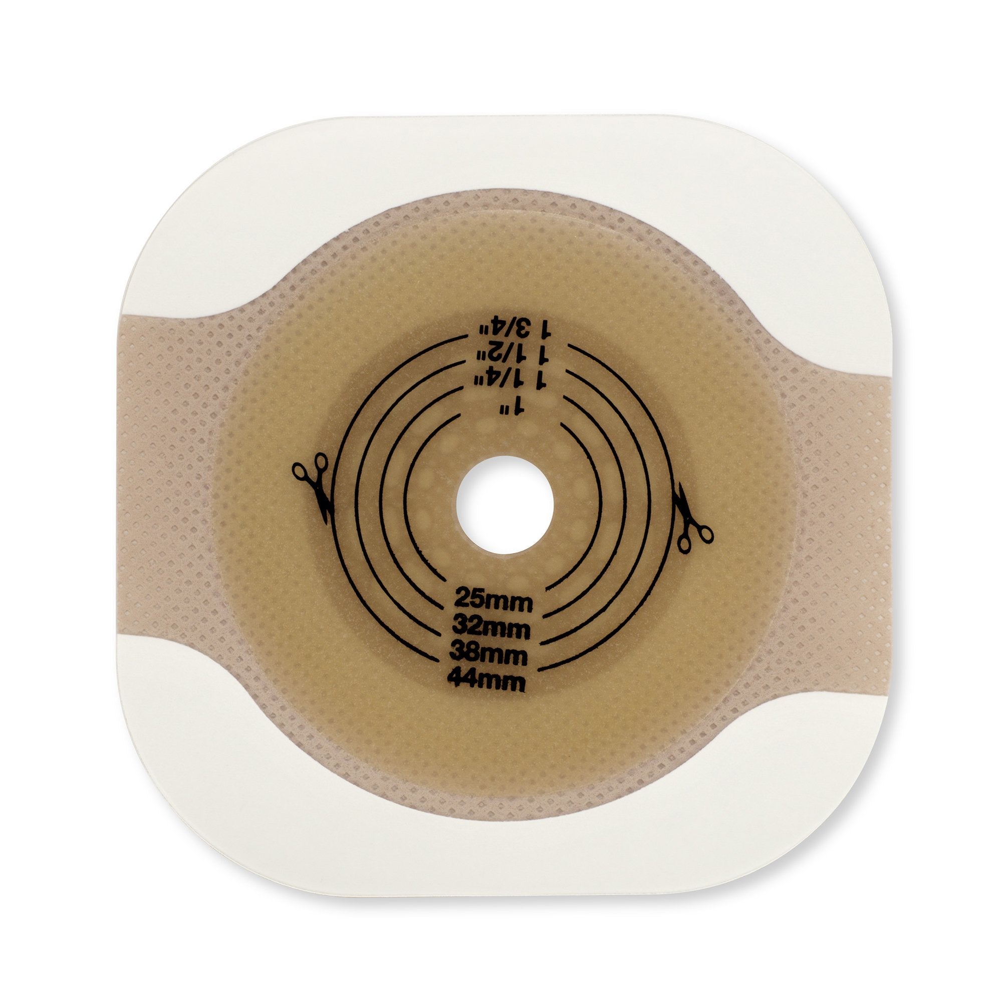 Skin Barrier New Image™ Flat CeraPlus™ Precut, Extended Wear Adhesive Tape Borders 1-3/4 Inch Flange Green Code 1-1/4 Inch Opening (5 Units)