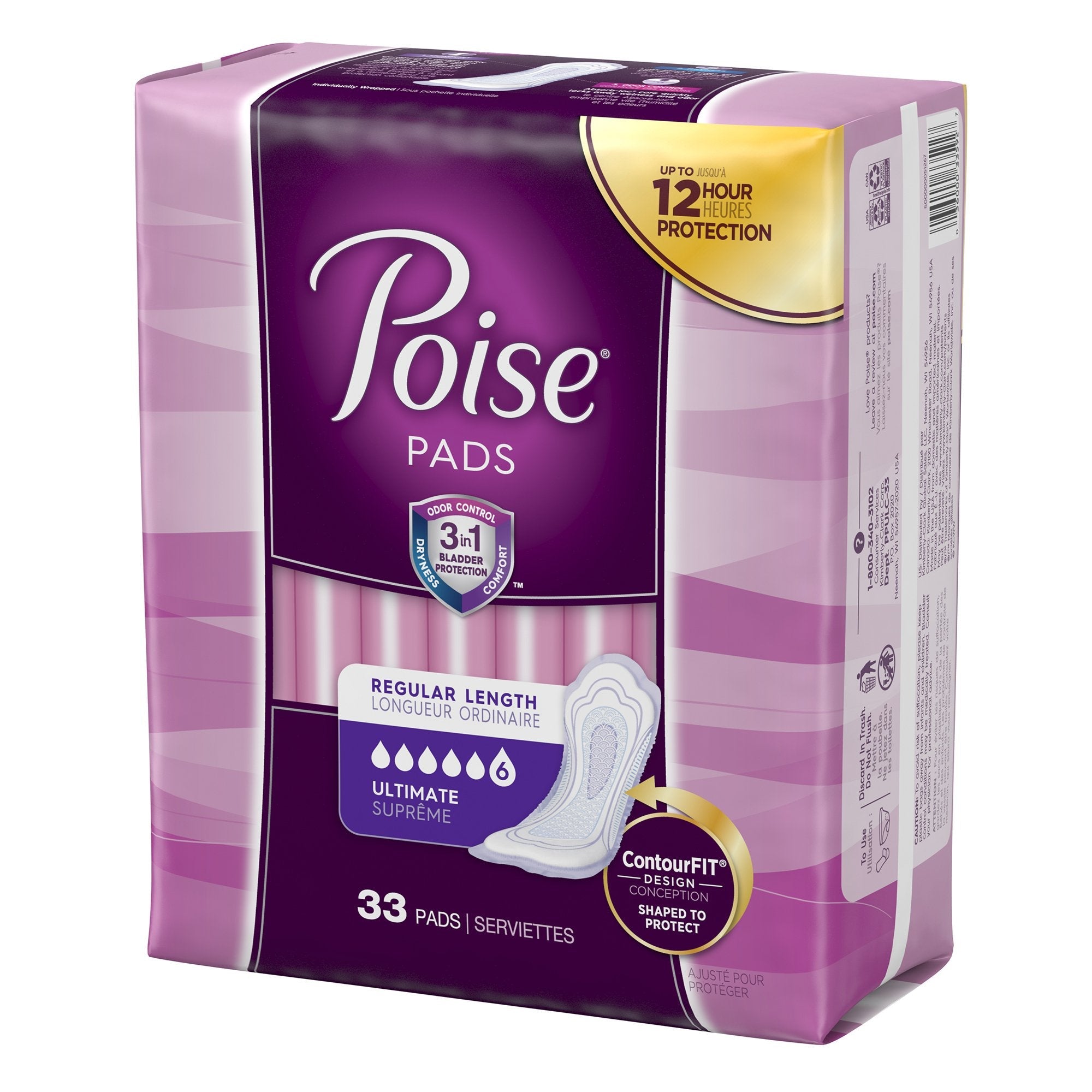 Poise Bladder Control Pads, Heavy Absorbency, Leak Protection - 132 Pack