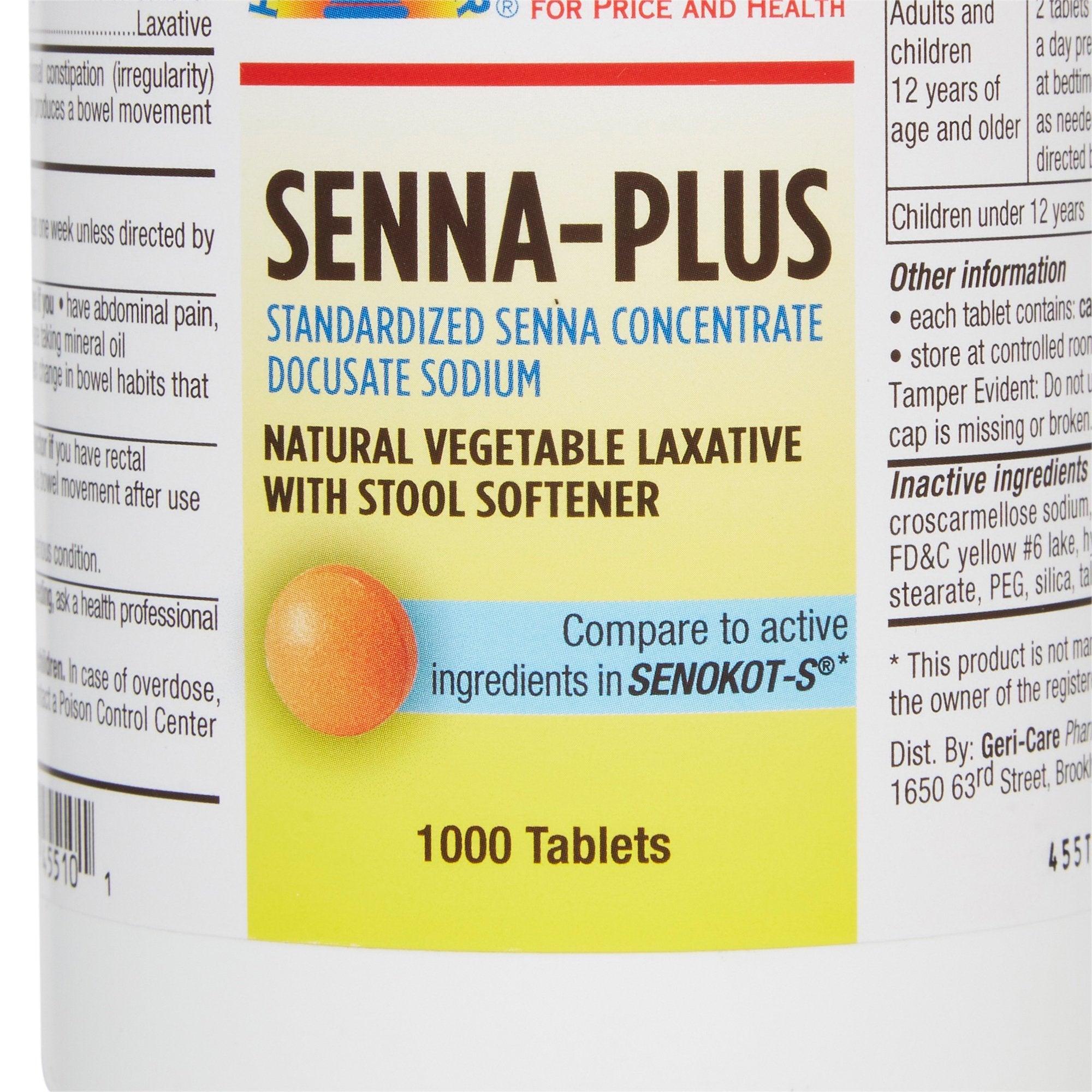 Geri-Care® Senna Plus Docusate Sodium / Sennosides Stool Softener (1 Unit)