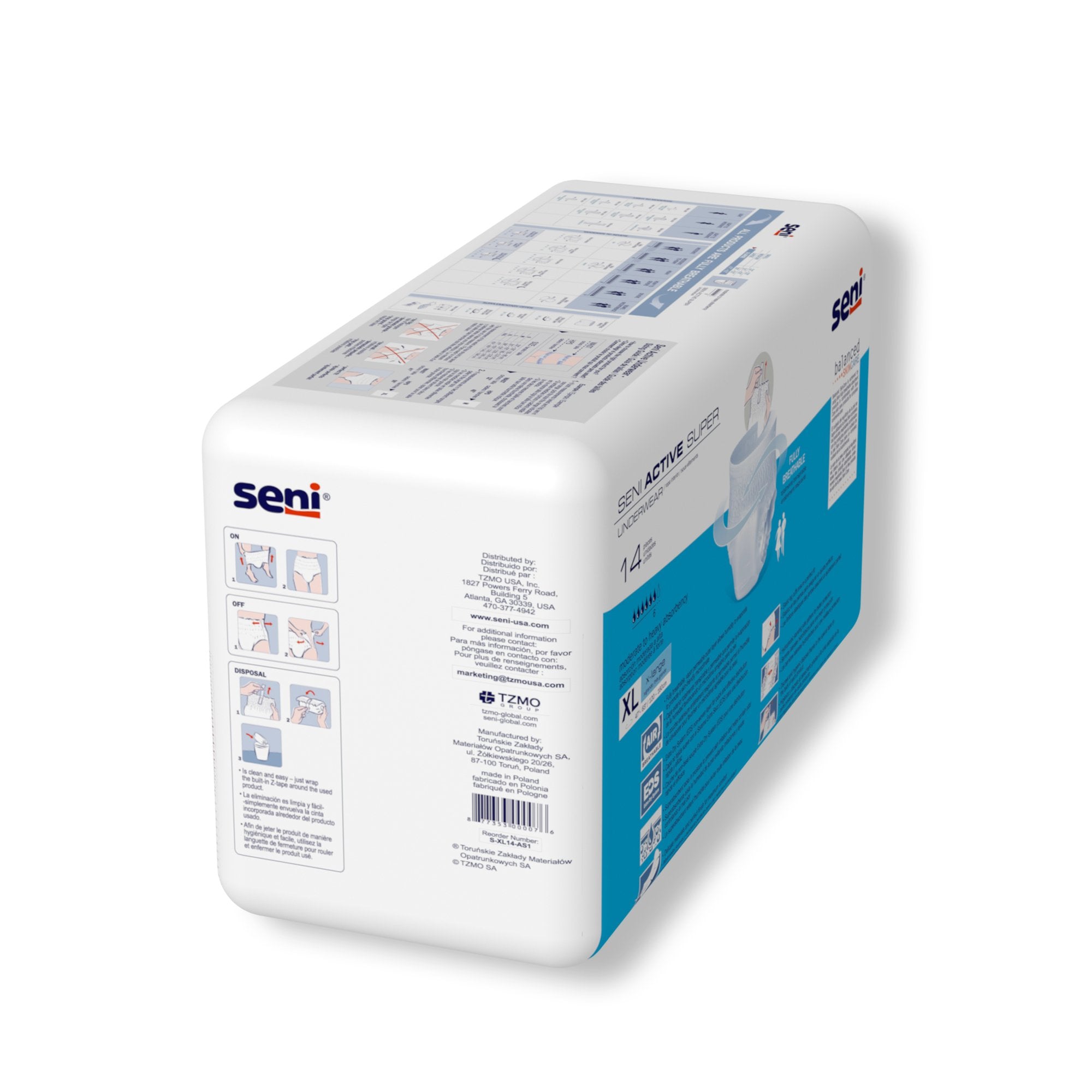 Seni® Active Super Moderate to Heavy Absorbent Underwear, Extra Large (14 Units)