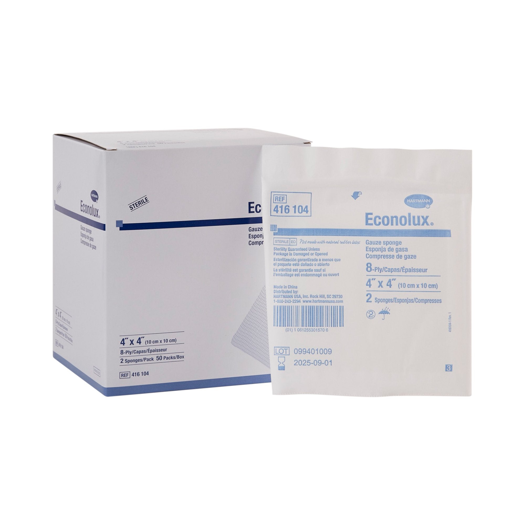 Econolux® Sterile Gauze Sponge, 4 x 4 Inch (1200 Units)