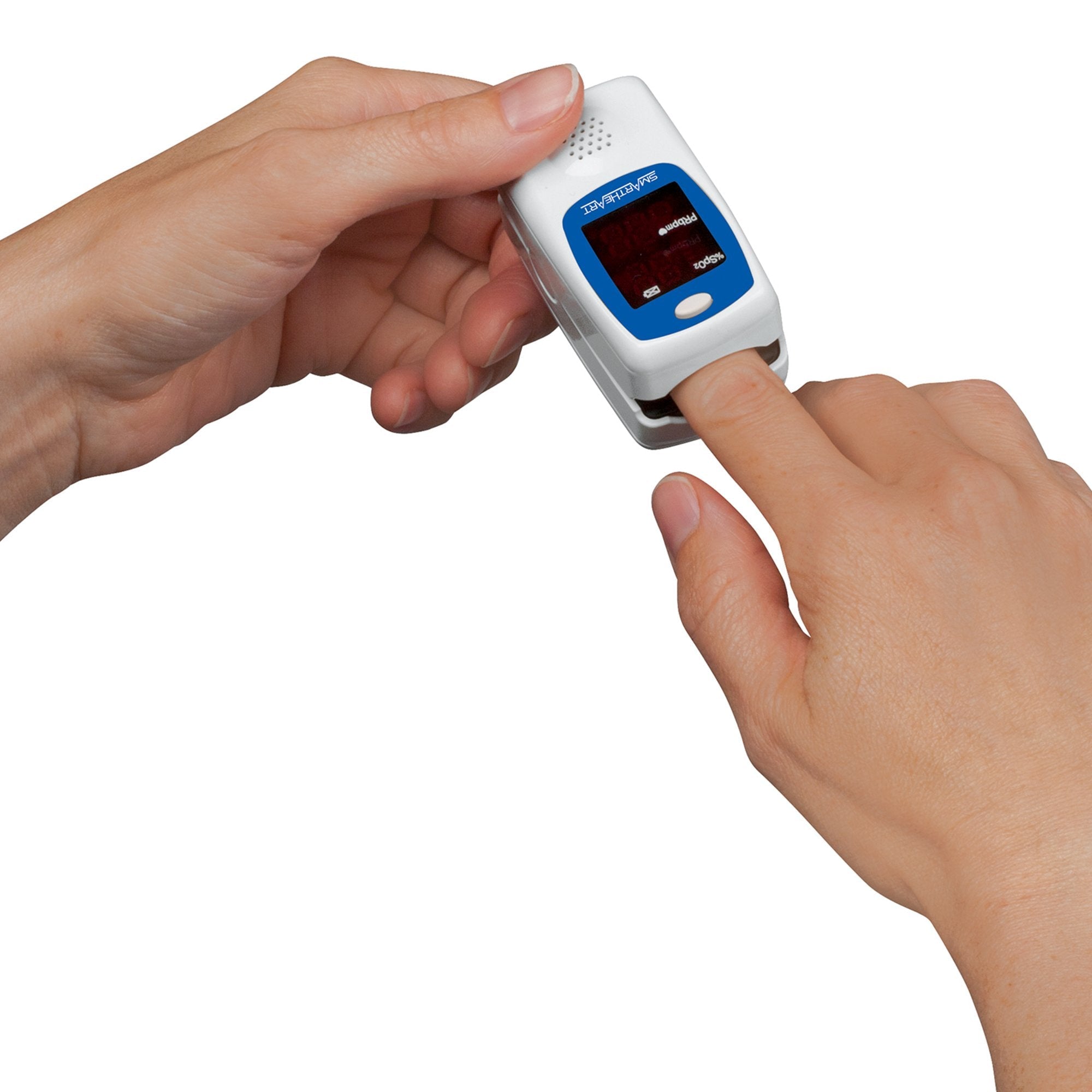 SmartHeart Fingertip Pulse Oximeter, Talking Blood Oxygen Saturation Monitor (1 Unit)