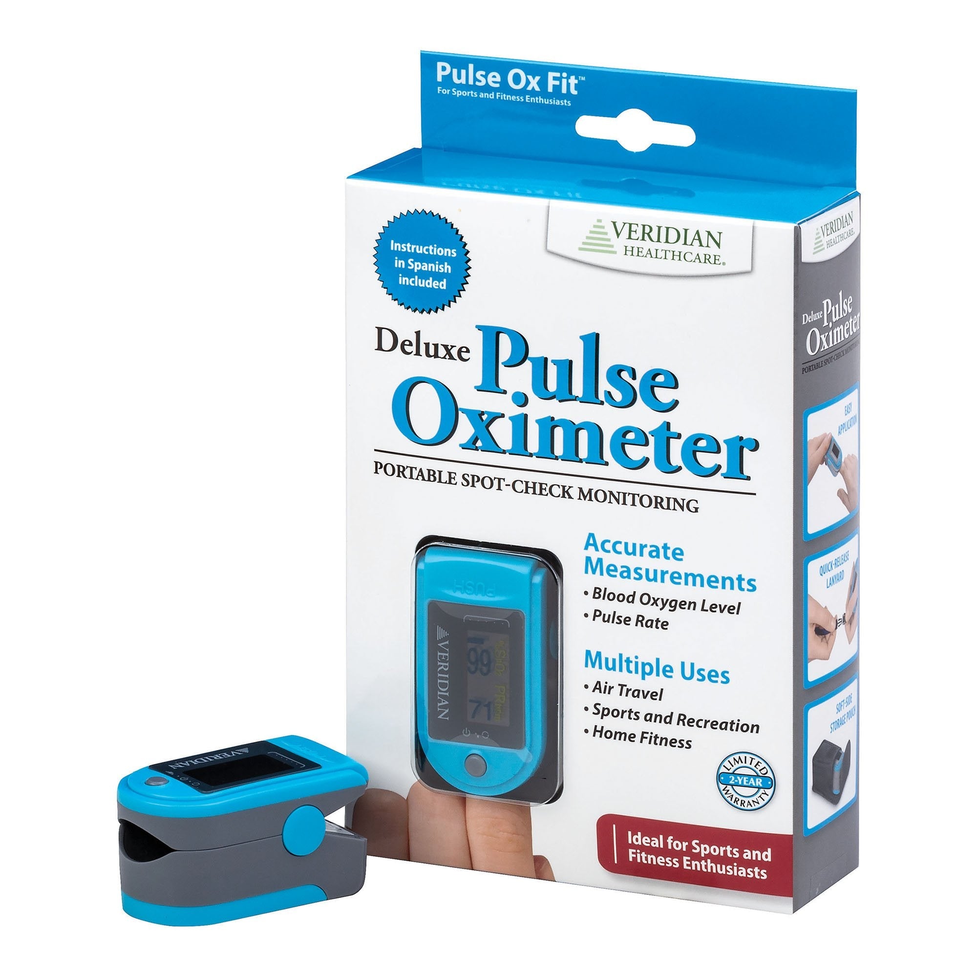 SmartHeart Fingertip Pulse Oximeter for Blood Oxygen Saturation, Deluxe (1 Unit)