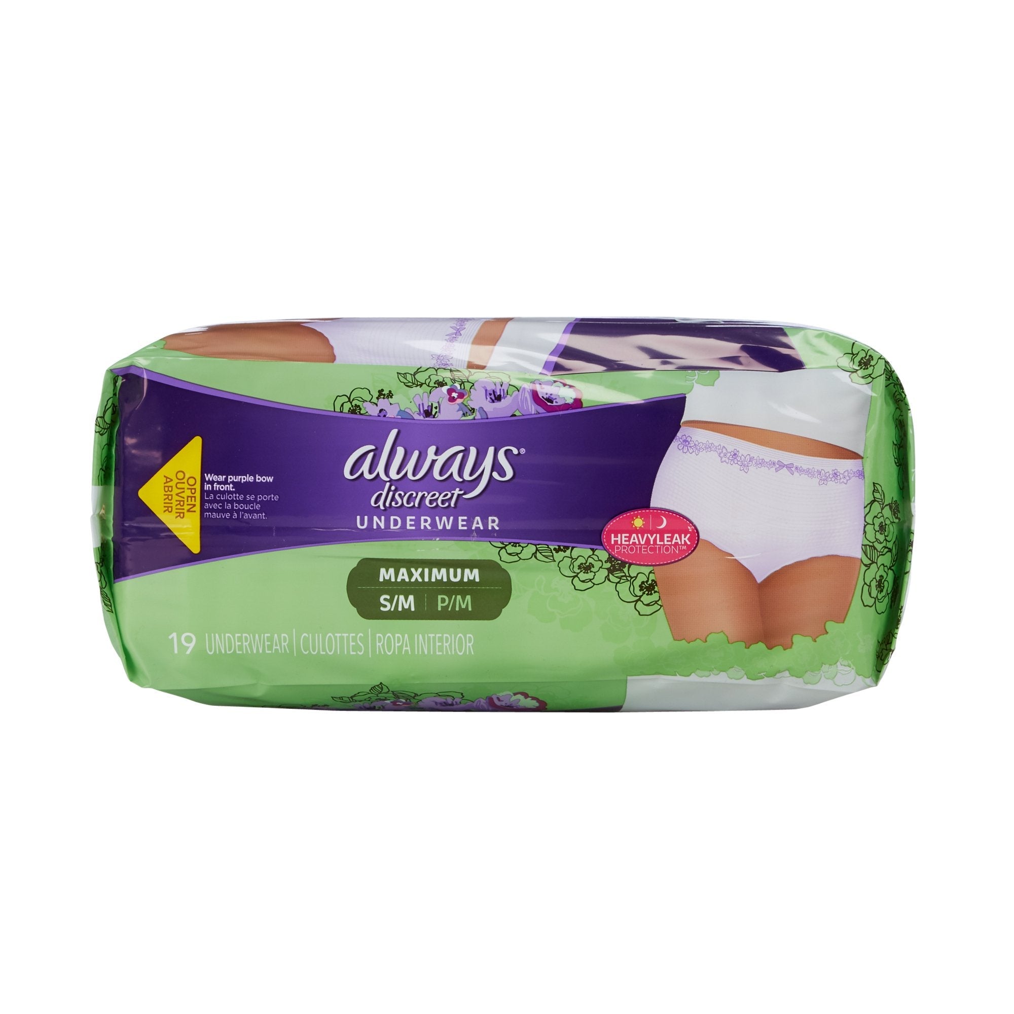 Always® Discreet Maximum Absorbent Underwear, Small / Medium (57 Units)