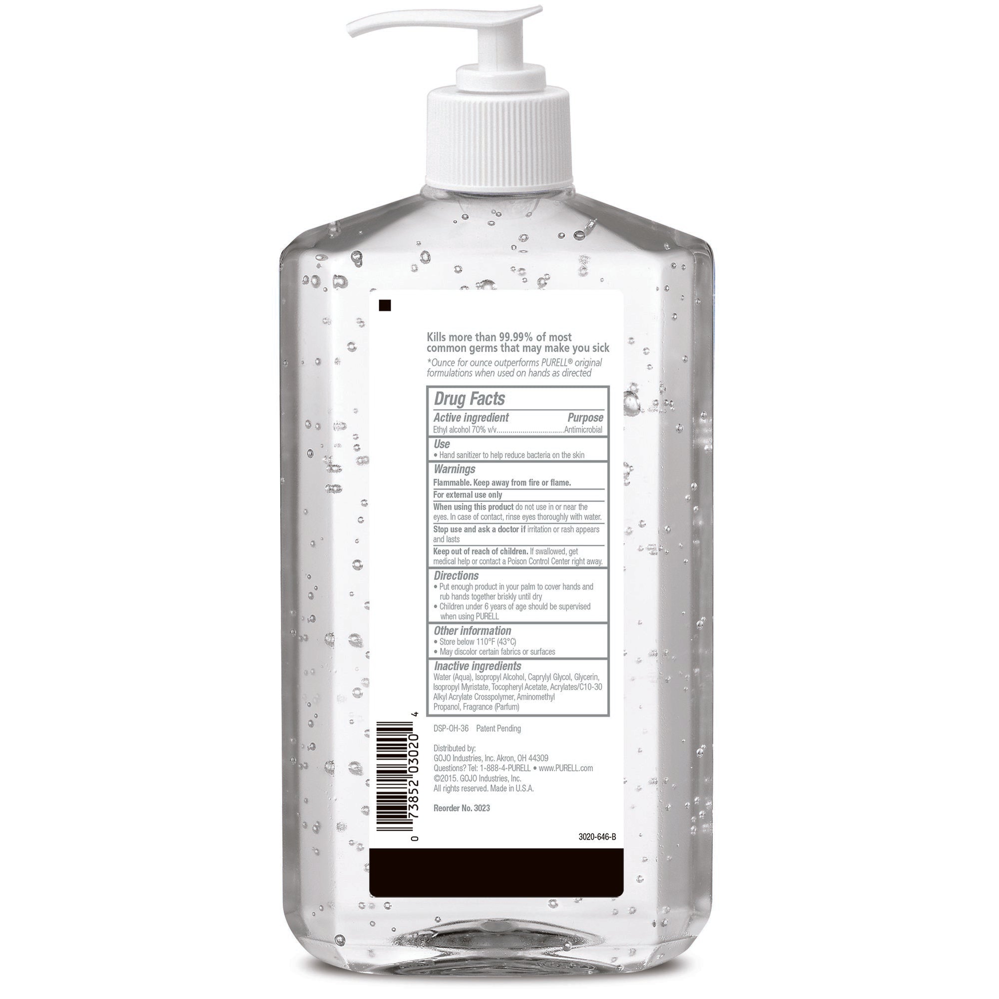 Hand Sanitizer Purell® Advanced 20 oz. Ethyl Alcohol Gel Pump Bottle - image 2