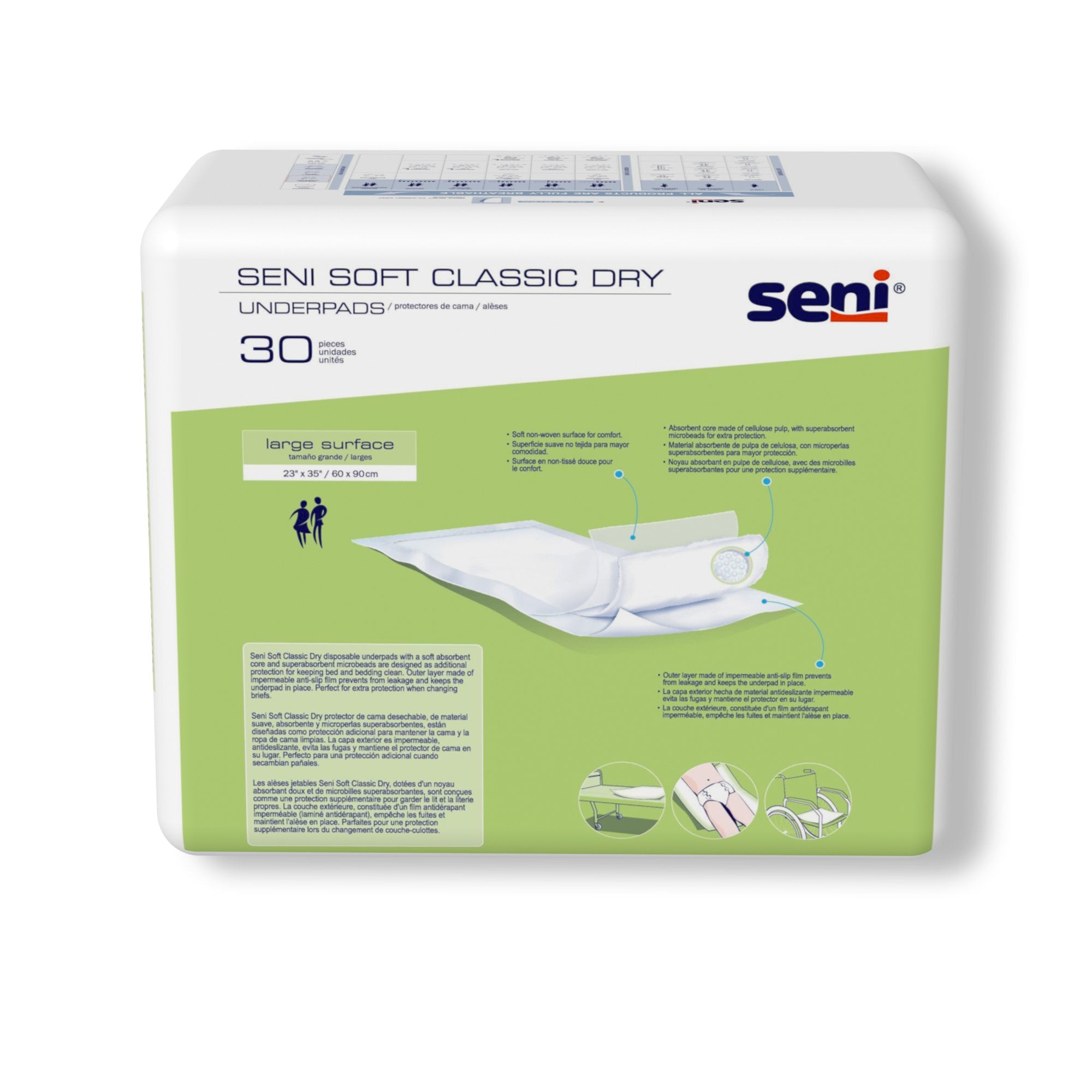 Disposable Underpad Seni® Soft Classic Dry 23 X 35 Inch Cellulose Pulp Light Absorbency - image 5