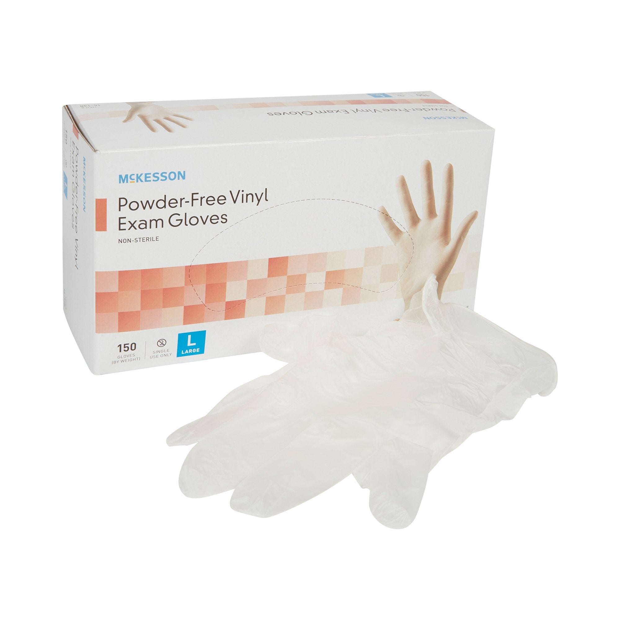 McKesson Vinyl Exam Glove, Large, Clear