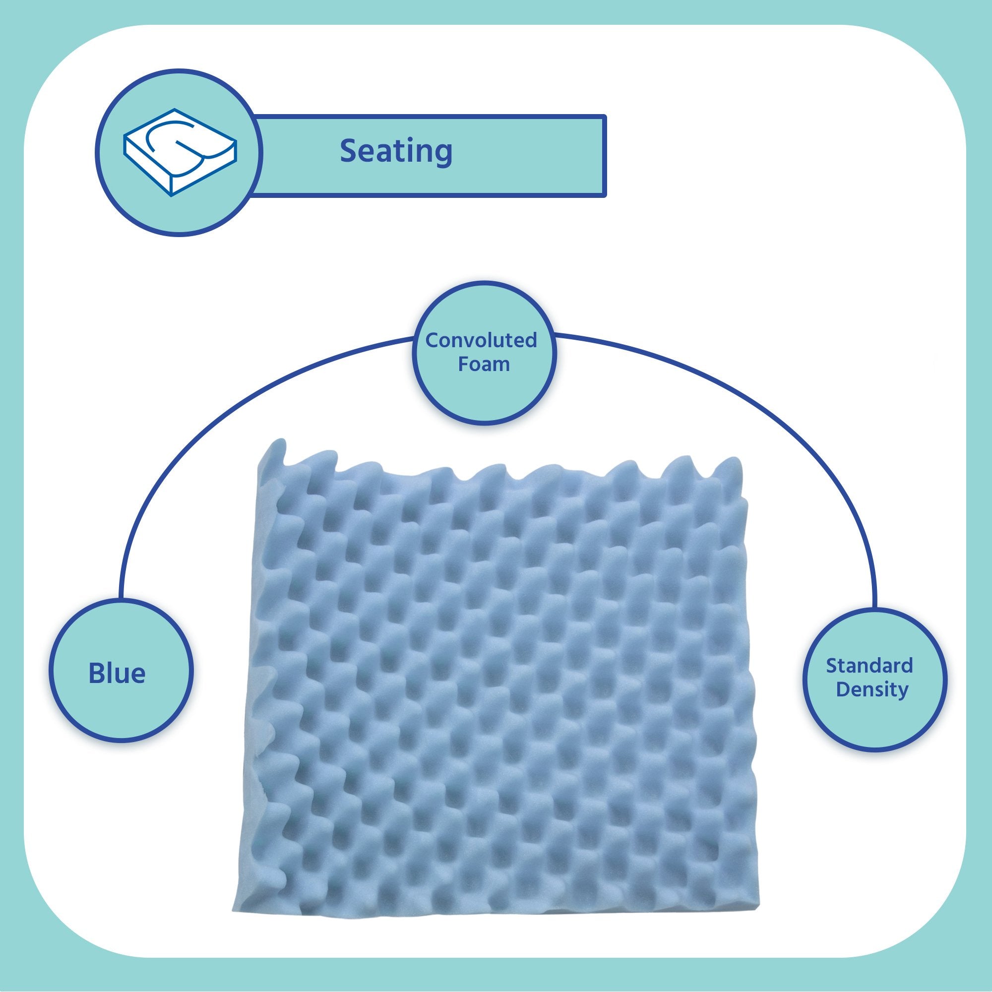 Seat Cushion Convoluted Comfort 18 W X 16 L X 4 D Inch Convoluted Foam - image 5