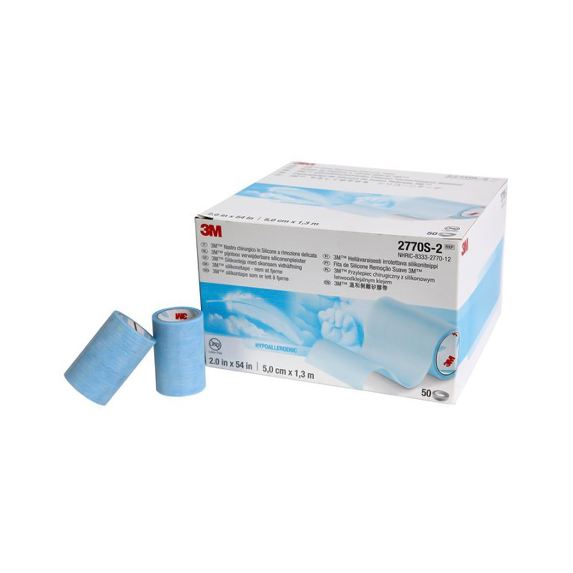 3M™ Micropore™ S Silicone Medical Tape, 2 Inch x 1-1/2 Yard, Blue (50 Units)