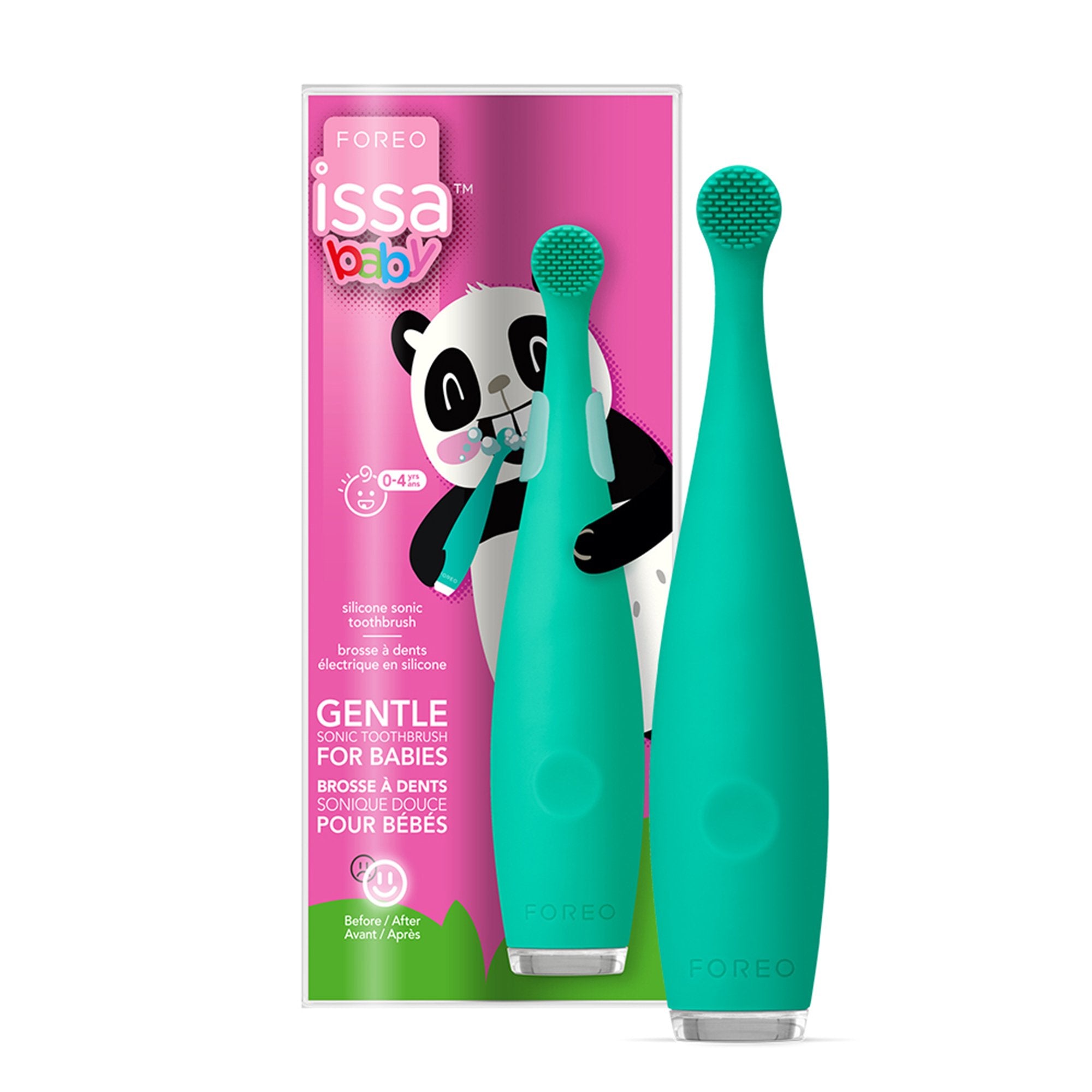 ISSA™ baby Soft Silicone Sonic Toothbrush, Kiwi Green Panda