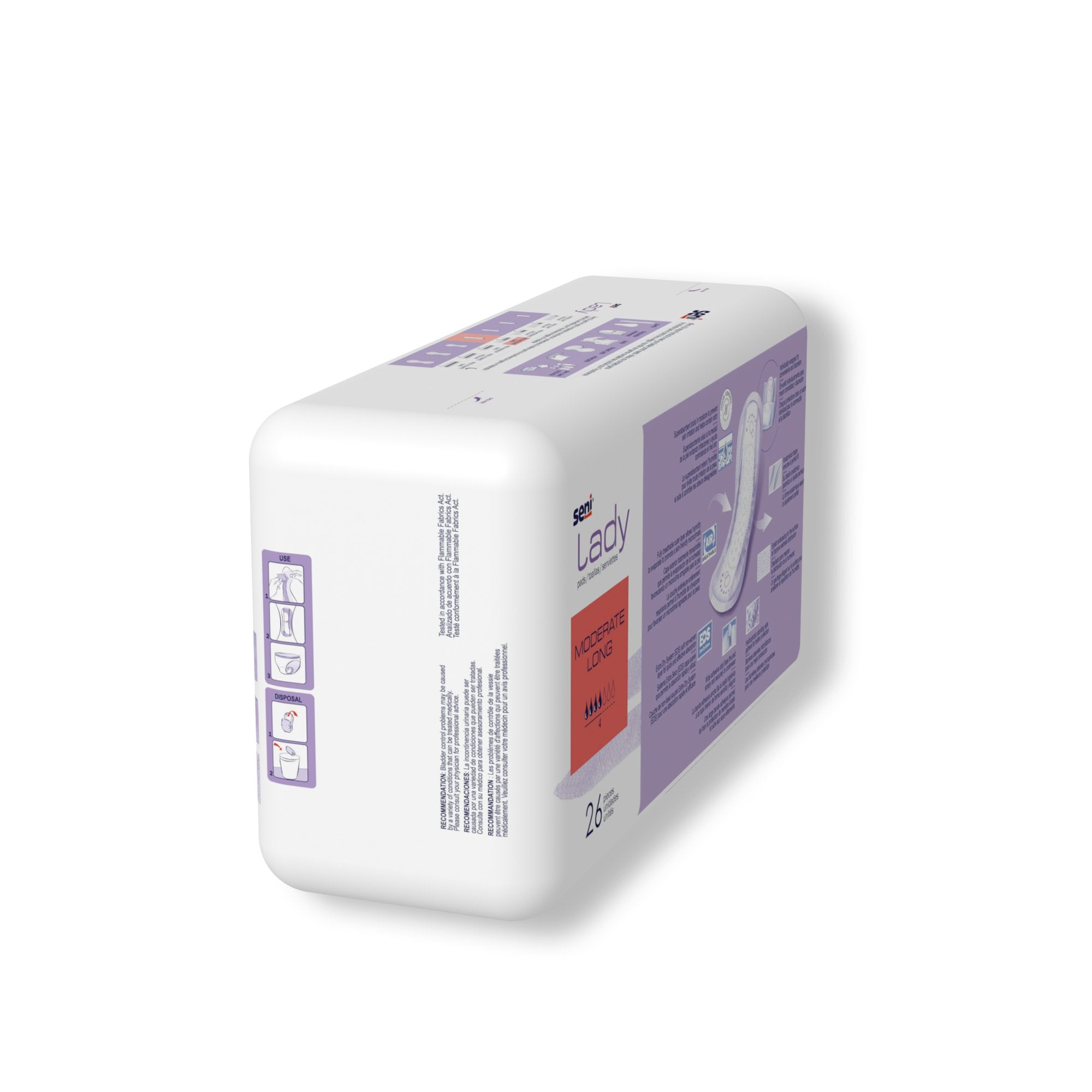 Bladder Control Pad Seni® Lady Moderate 11 Inch Length Moderate Absorbency Super Absorbent Core One Size Fits Most - image 6