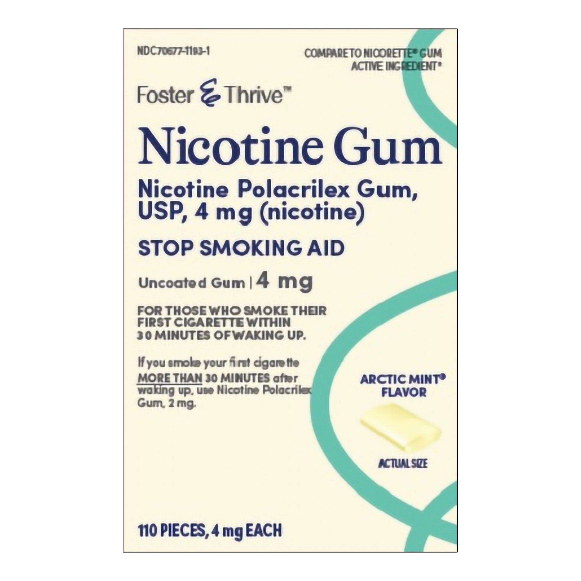 Foster & Thrive™ Nicotine Polacrilex 4 mg (Nicotine) Gum, Arctic Mint Flavor