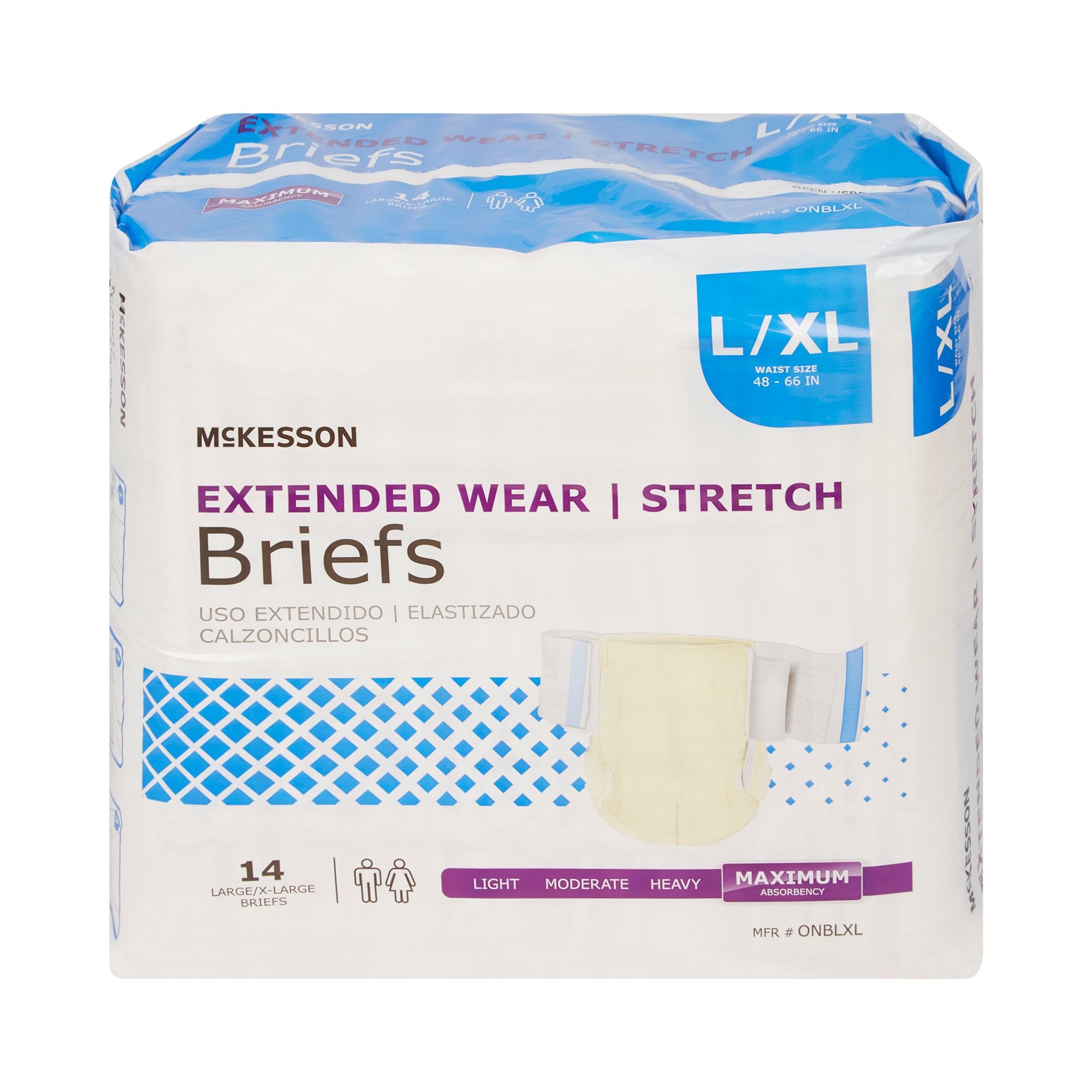 Incontinence Brief McKesson Extended Wear Adult Large / X-Large Unisex Disposable Heavy Absorbency - image 4