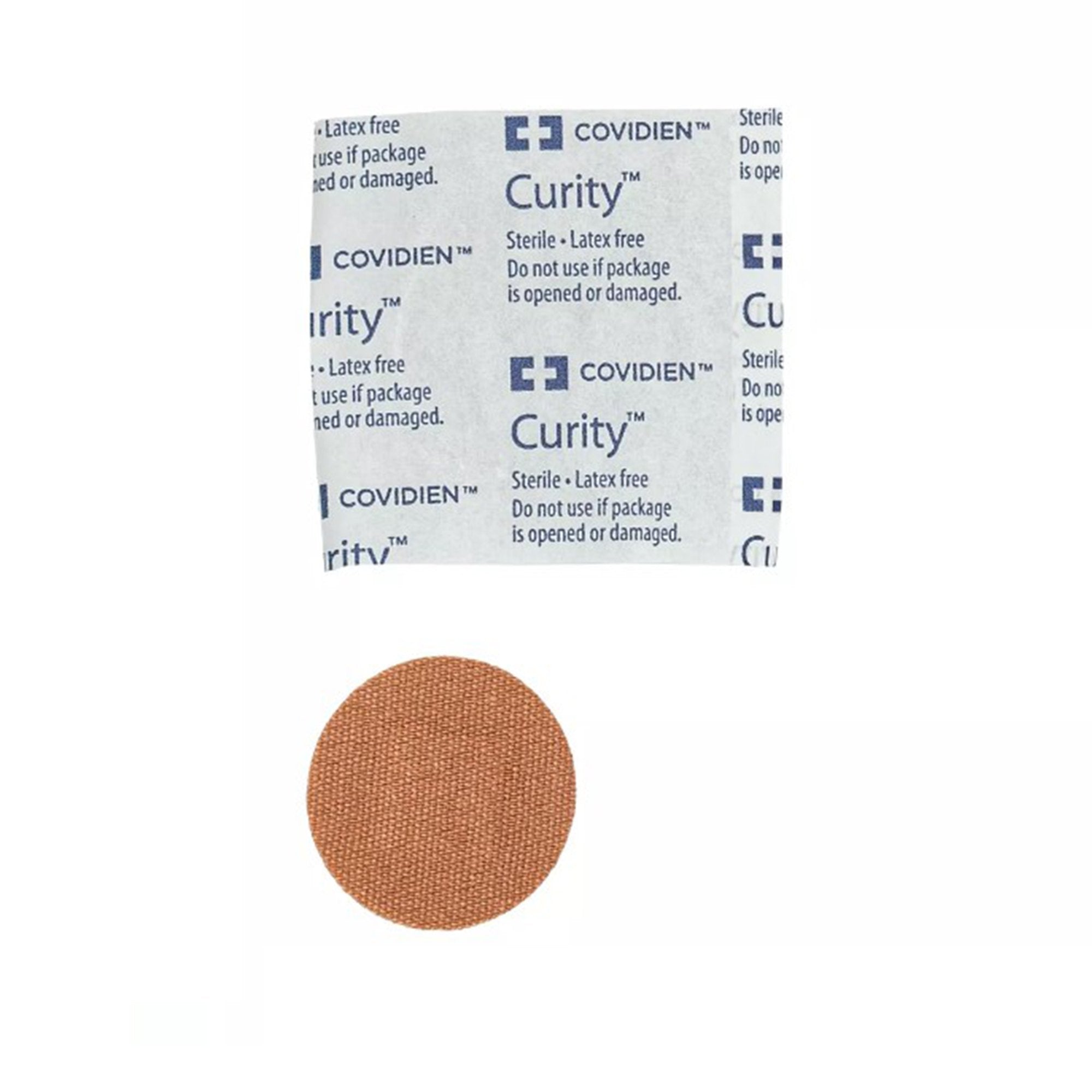 Adhesive Spot Bandage Curity™ Fabric Tan 7/8 Inch Diameter Sterile