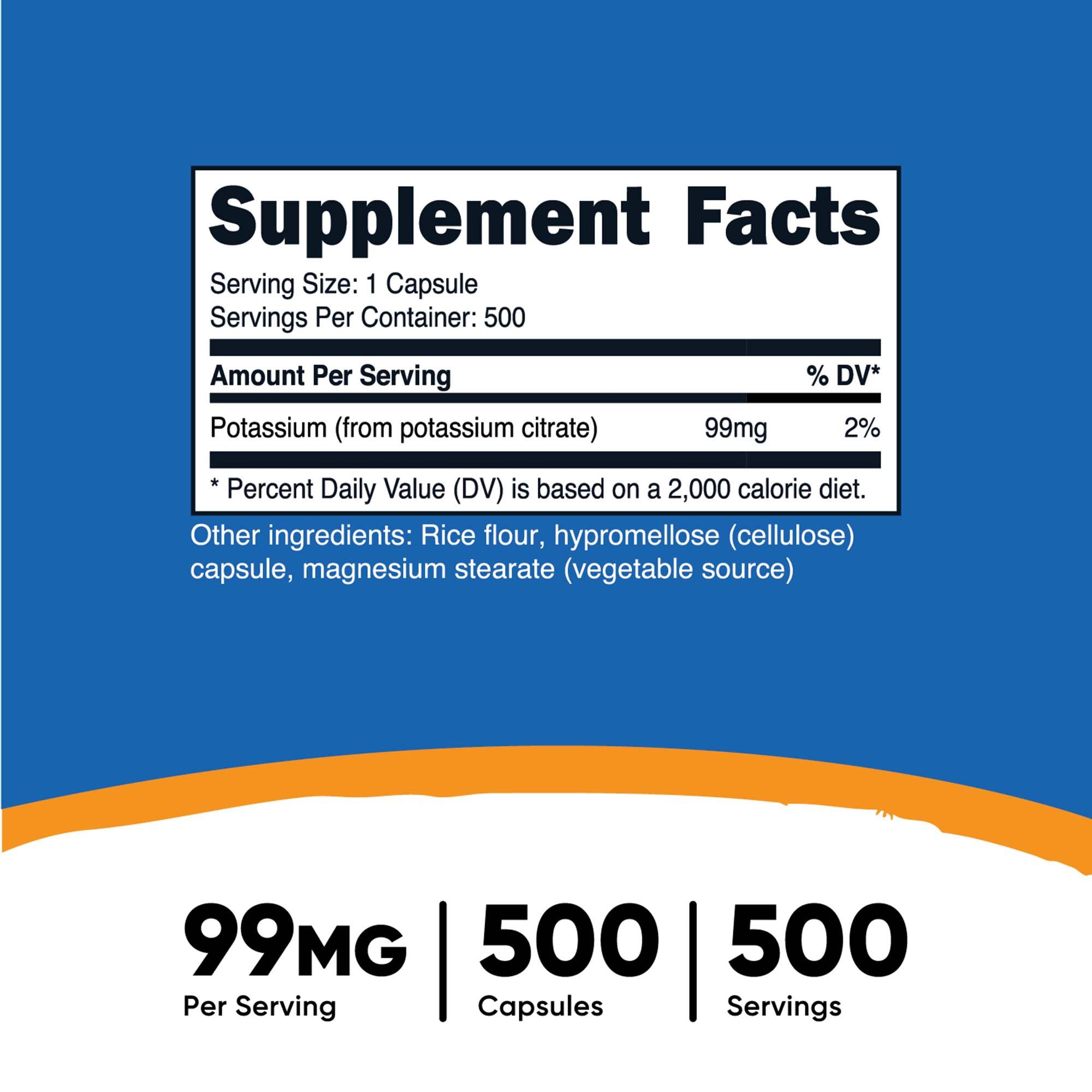 Dietary Supplement nutricost® Potassium Citrate 99 mg Strength Capsule 500 Per Bottle - image 5