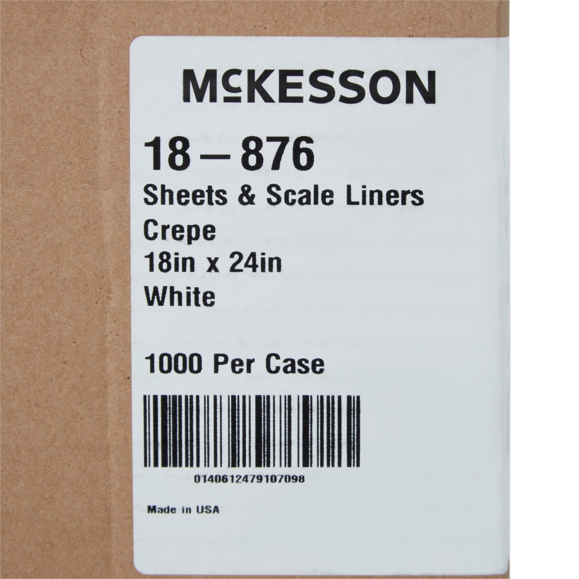 McKesson Crepe Scale Liner Paper, 18 Inch x 24 Inch, White (1000 Units)