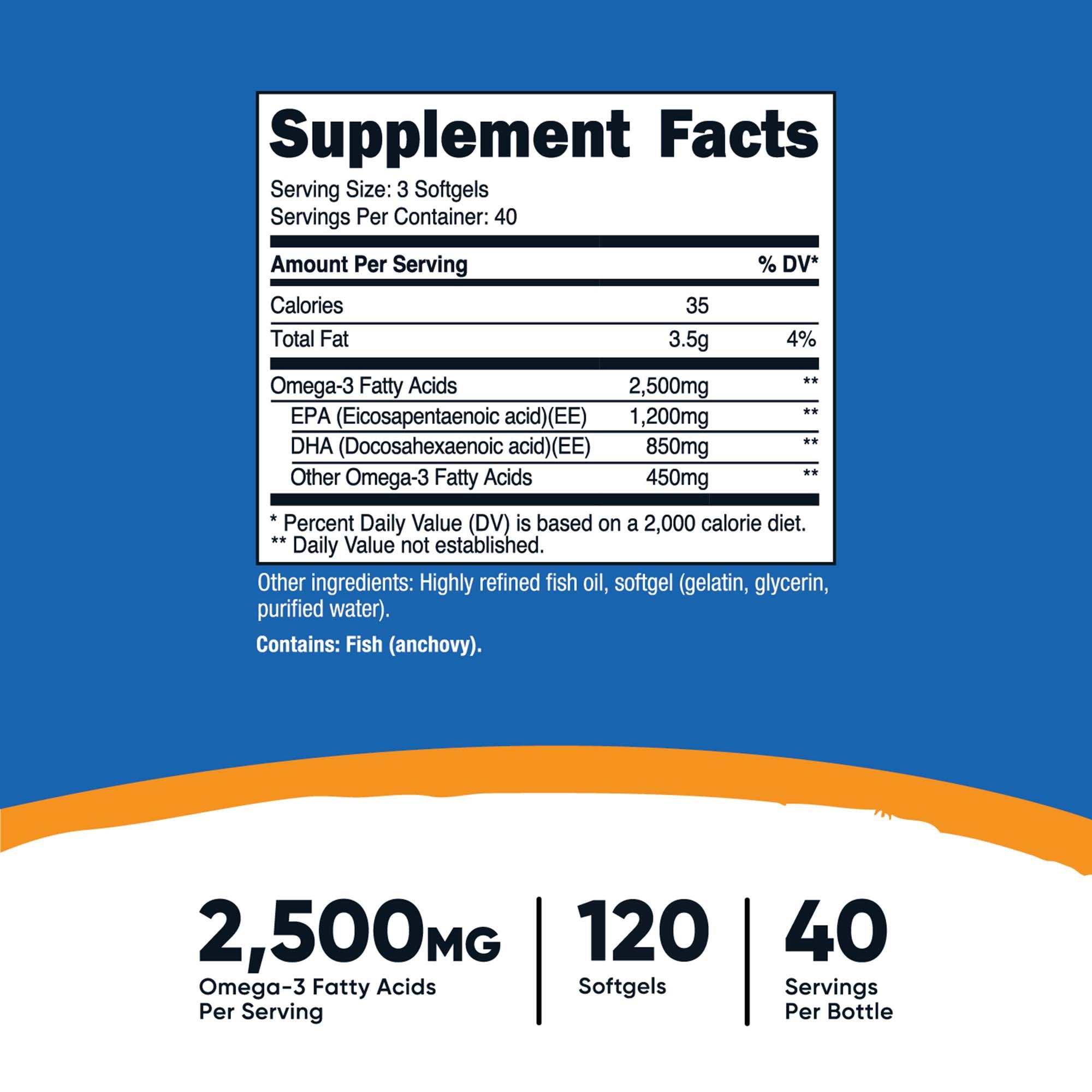 Dietary Supplement nutricost® Omega-3 2,500 mg Strength Softgel 120 Per Bottle - image 4