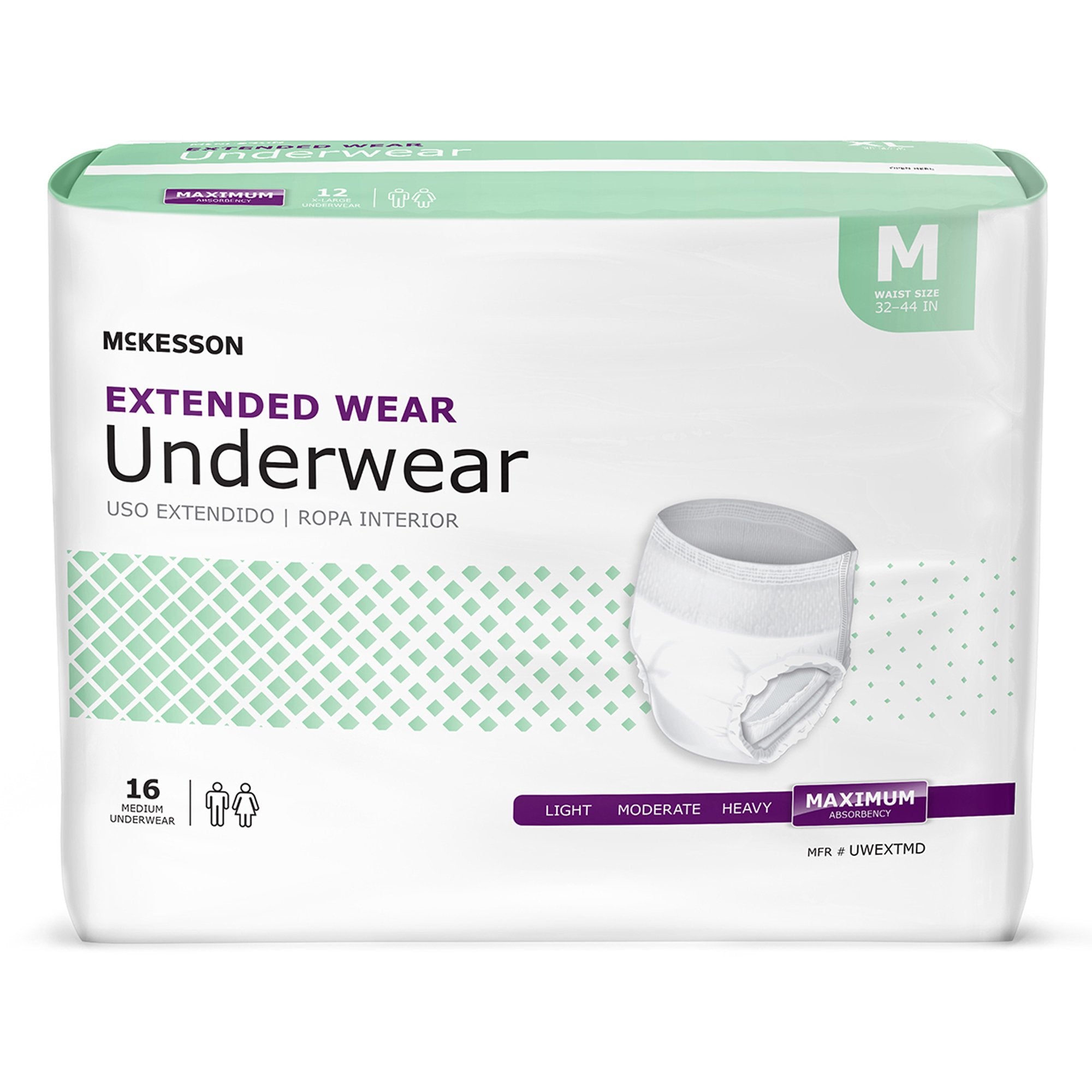 McKesson Extended Wear Maximum Absorbency Underwear, Medium