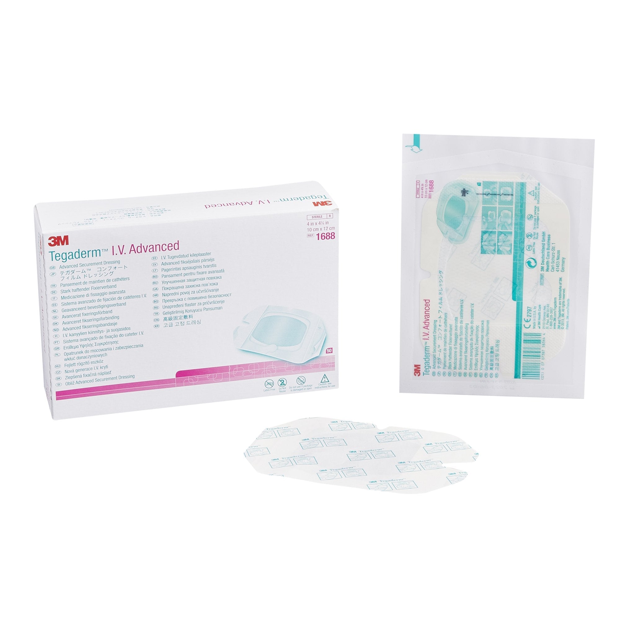 3M™ Tegaderm™ IV Advanced Securement Dressing, 4 x 4¾ Inch (50 Units)