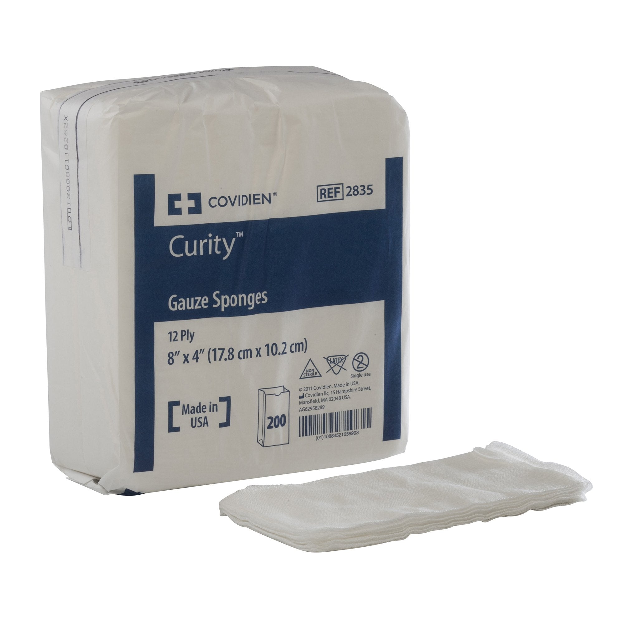 Curity™ NonSterile USP Type VII Gauze Sponge, 4 x 8 Inch (200 Units)