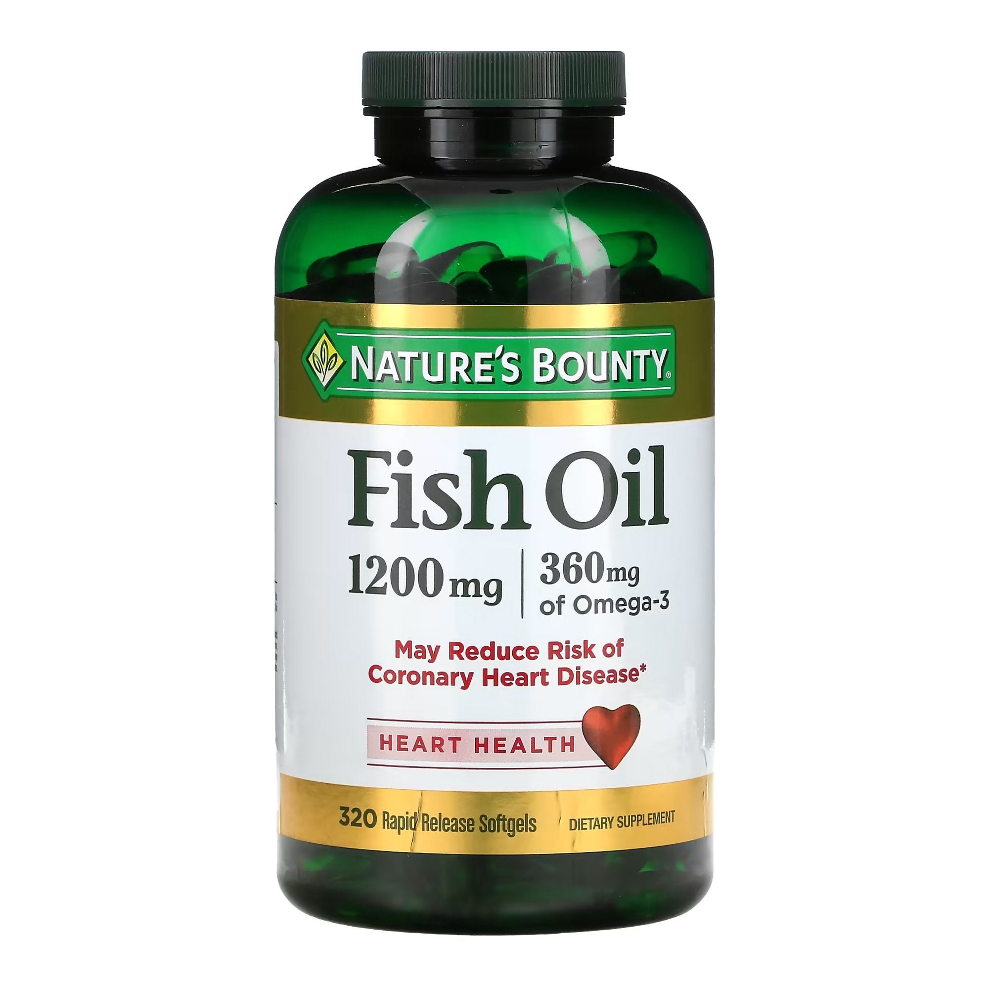 Omega 3 Supplement Nature's Bounty® Fish Oil 1200 mg Strength Softgel 320 per Bottle (1 Unit)