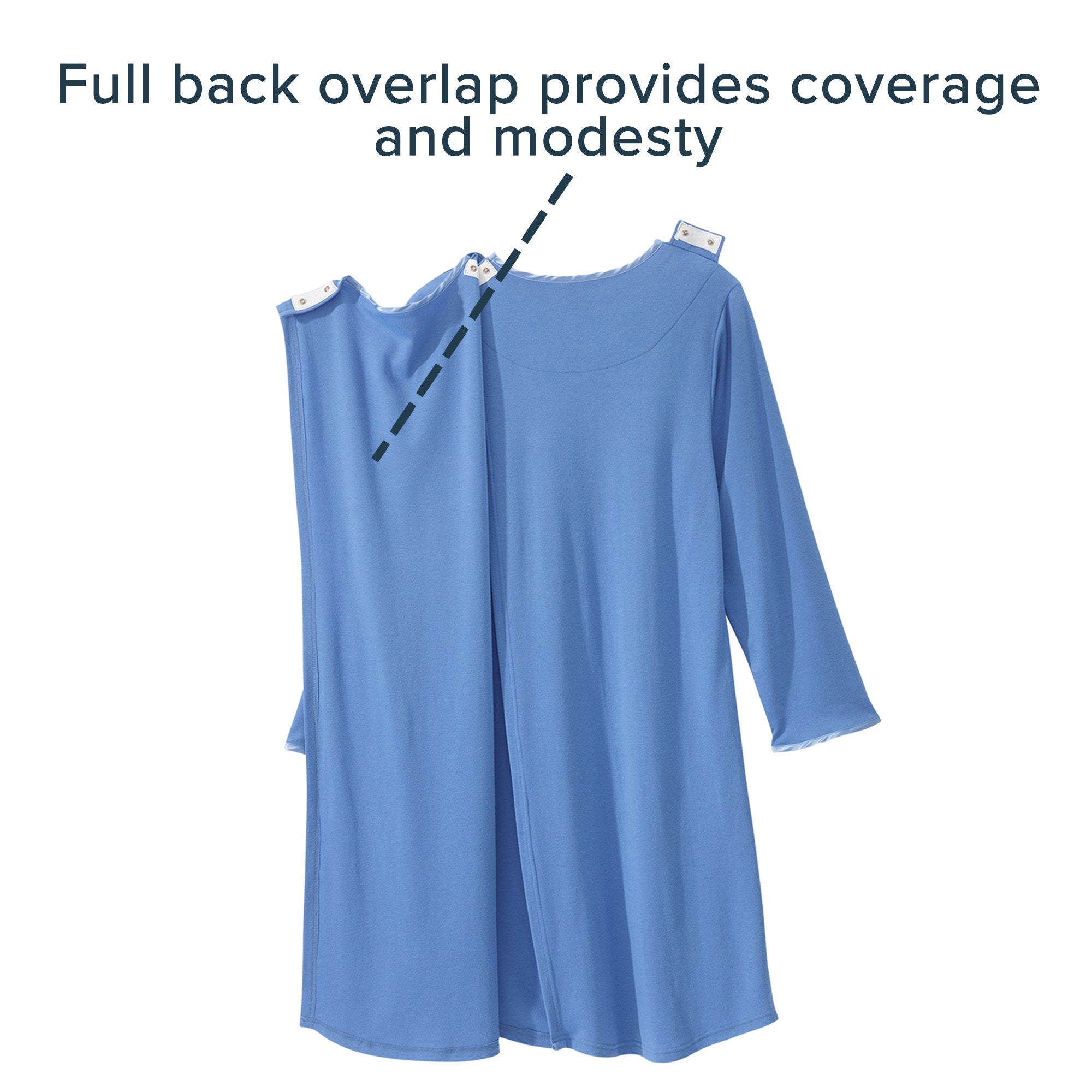 Silverts® Shoulder Snap Patient Exam Gown, Large, Blue (1 Unit)